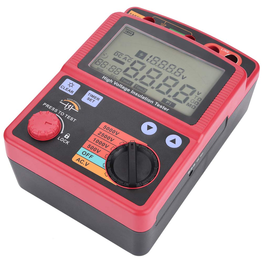 GM3125 Digital Insulation Tester Multimeter - 0.0MΩ-1000GΩ Resistance, DC/AC Voltage Tester for Electrical Safety Testing | Perfect for Home, Industrial & HVAC Maintenance