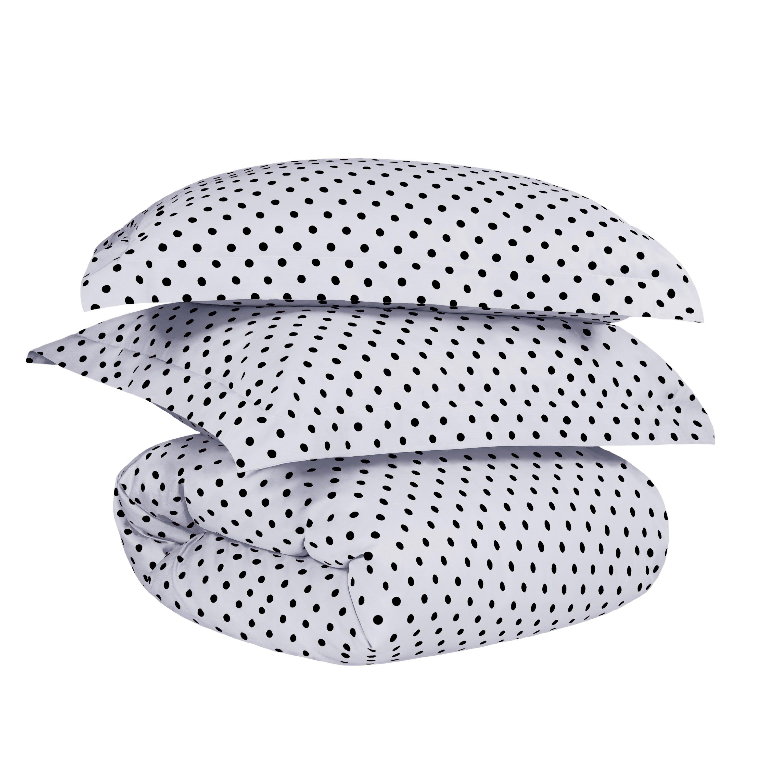 Premium 600 Thread Count Cotton Blend Polka Dot Duvet Cover Set - Soft & Breathable Bedding for Cozy Nights - Perfect for Master Bedroom, Guest Room & Dorm Decor