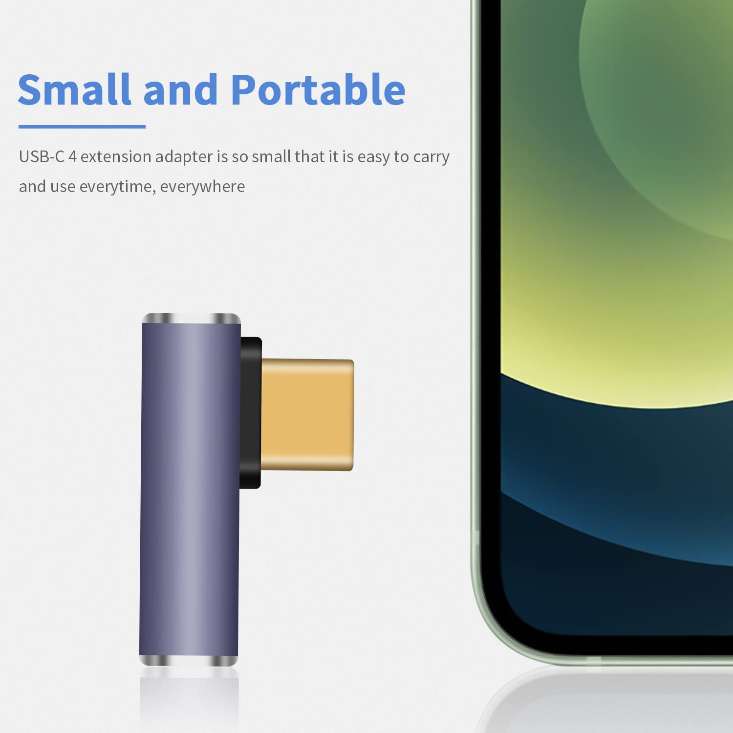 Duttek 90 Degree USB C Adapter 40Gbps (2 Pack) - Thunderbolt 3/4 Compatible, Supports 8K@60Hz & 100W Fast Charging - Perfect for MacBook Pro, iPad Pro, Dell XPS & Other USB-C Devices