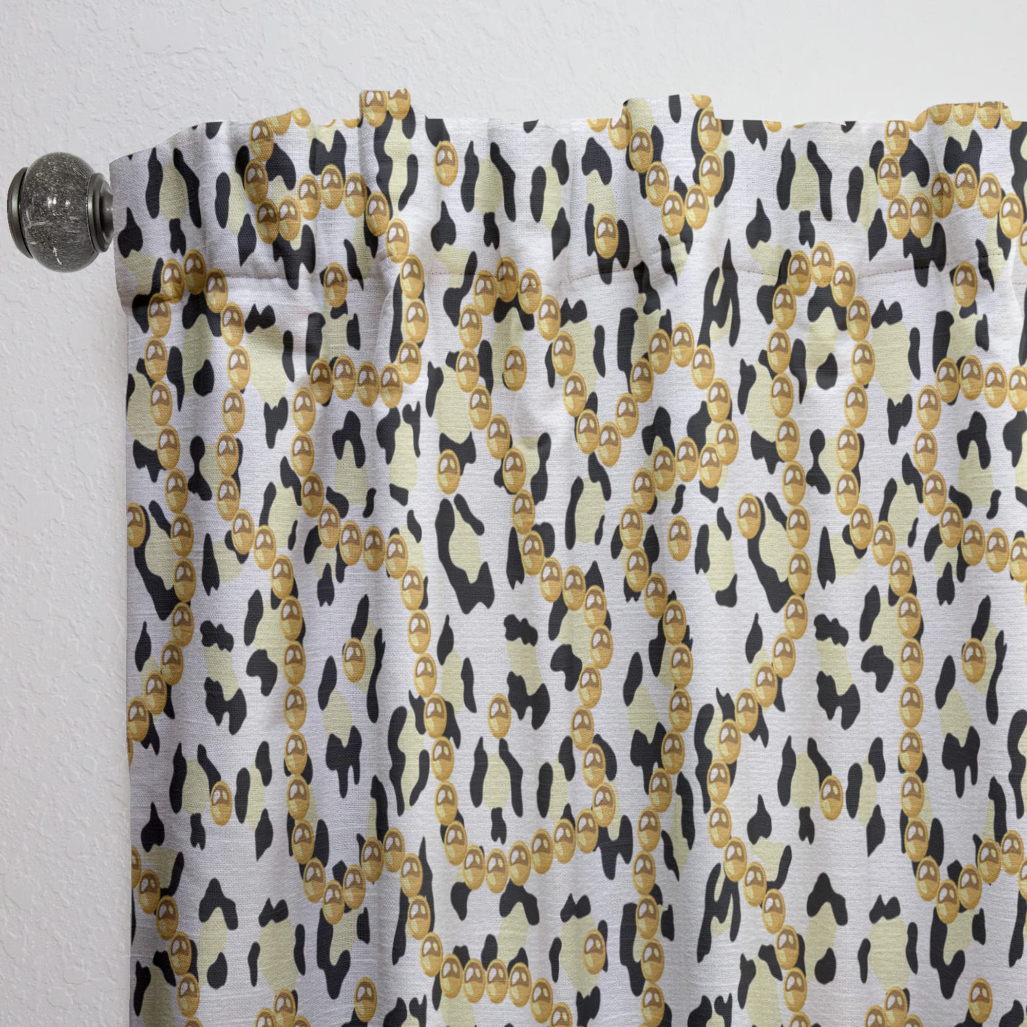 DesignQ Leopard Print Safari VI Thermal Insulated Curtains - 52x120 Inches Single Panel for Bedroom & Living Room - Perfect for Jungle Theme Decor & Energy Efficiency