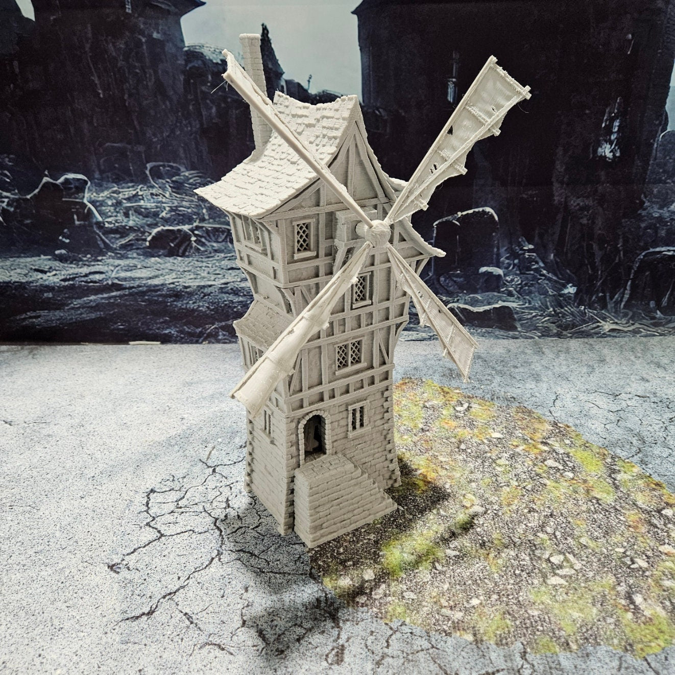 28mm Windmill House - D&D Terrain for Tabletop RPG, Miniature Wargaming & Dungeon Master Scenery - Perfect for Fantasy Battle Maps & Roleplaying Game Accessories