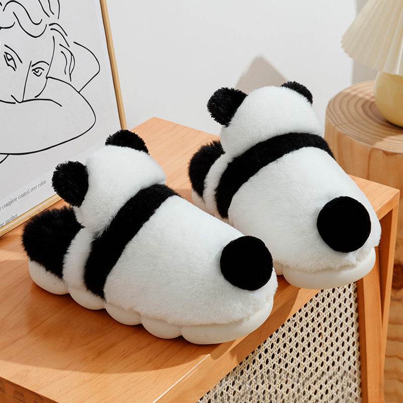 Adorable Panda Plush Slippers for Women & Men - Cozy Indoor House Shoes with Non-Slip Sole - Perfect for Winter, Home, Lounge & Gift Giving