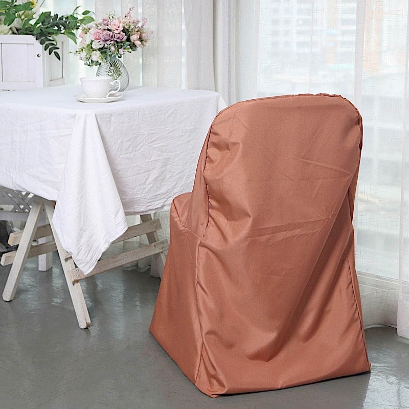 Foldable Flat Chair Covers for Weddings, Parties & Events - Elegant Decorations for Banquets, Receptions & Outdoor Gatherings