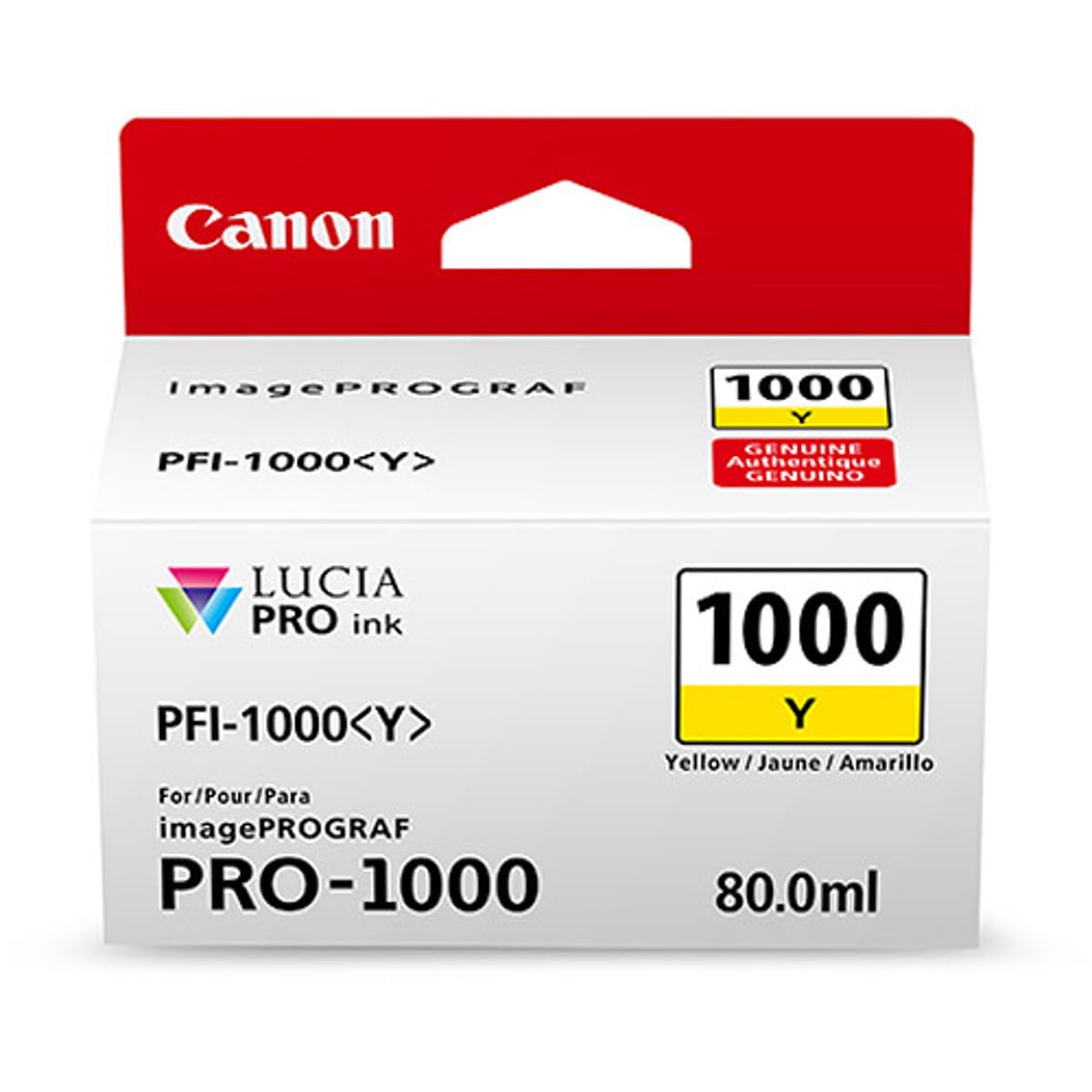 Canon PFI-1000Y Yellow Lucia PRO Ink Cartridge 2-Pack - Compatible with imagePROGRAF PRO-1000 Printer - High-Quality Photo Printing for Professional Photographers & Artists