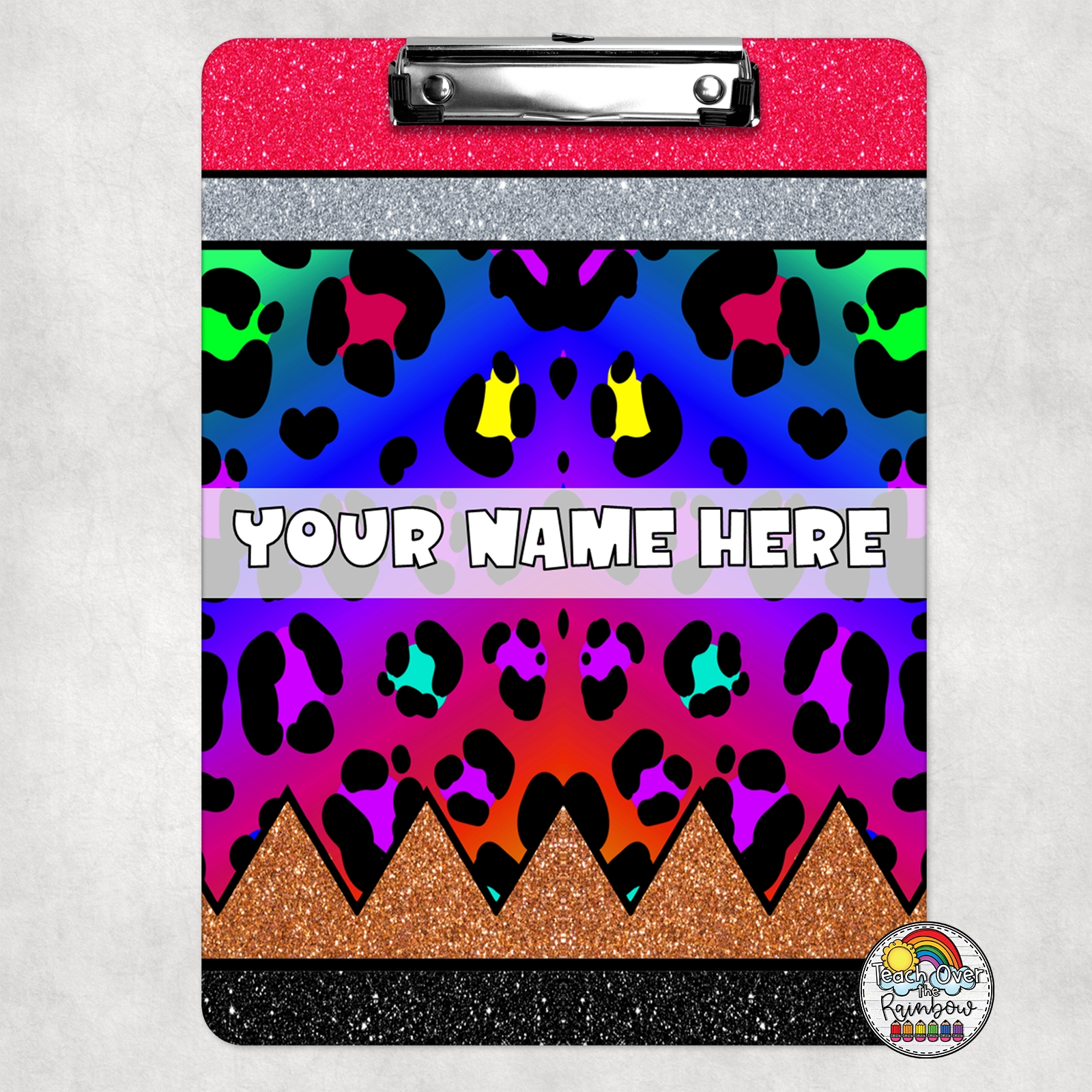 Neon Leopard Print Pencil Clipboard - Stylish School & Office Supplies for Students & Professionals - Perfect for Note Taking, Homework & Organization
