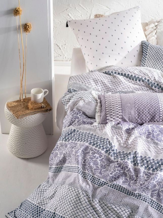 Premium Anika Blue European Pillowcase by Linen House - Soft Luxury Bedding for Master Bedroom & Guest Room Decor