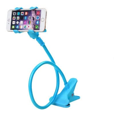 Universal Gooseneck Phone Holder Stand - Flexible Lazy Bed & Desk Clip Mount Bracket for iPhone, Samsung, Smartphones (Sky Blue) | Perfect for Watching Videos, Gaming & Hands-Free Calling