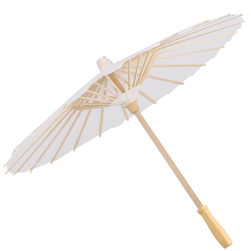 Yencoly White Paper Umbrella for Wedding Decor & Photo Props - 23.62in