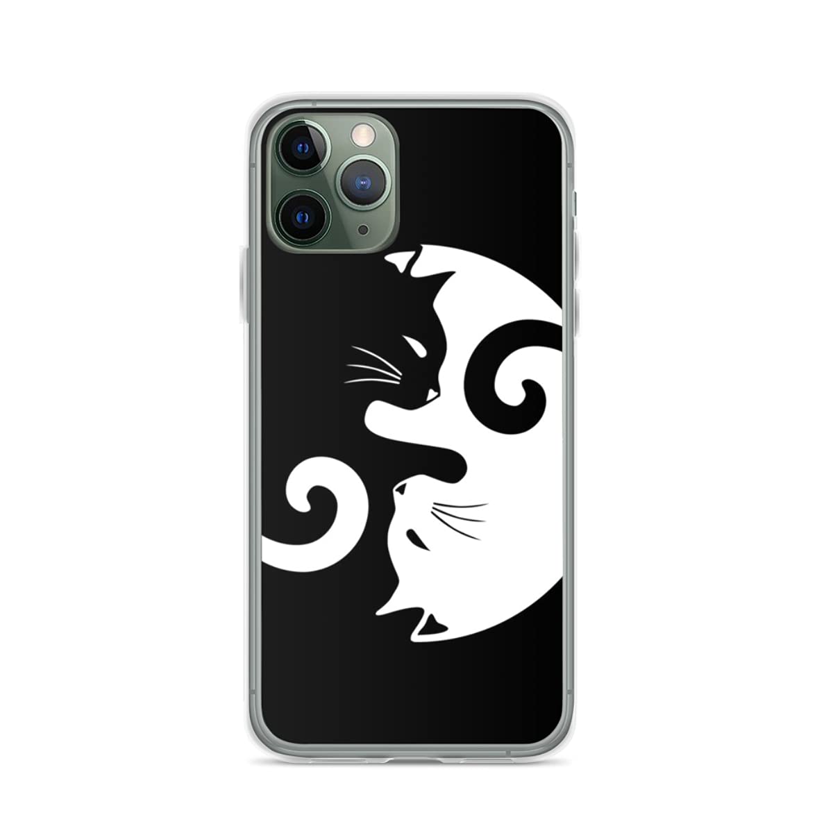 Yin Yang Cats Design Phone Case - Compatible with iPhone 13/12/11/X/Xs/Xr/8/7/6/6s/Mini/Pro/Max/Plus & Samsung Galaxy Note/S9/S10/S20/Ultra - Clear Protective Cover for Everyday Use & Fashion Statement