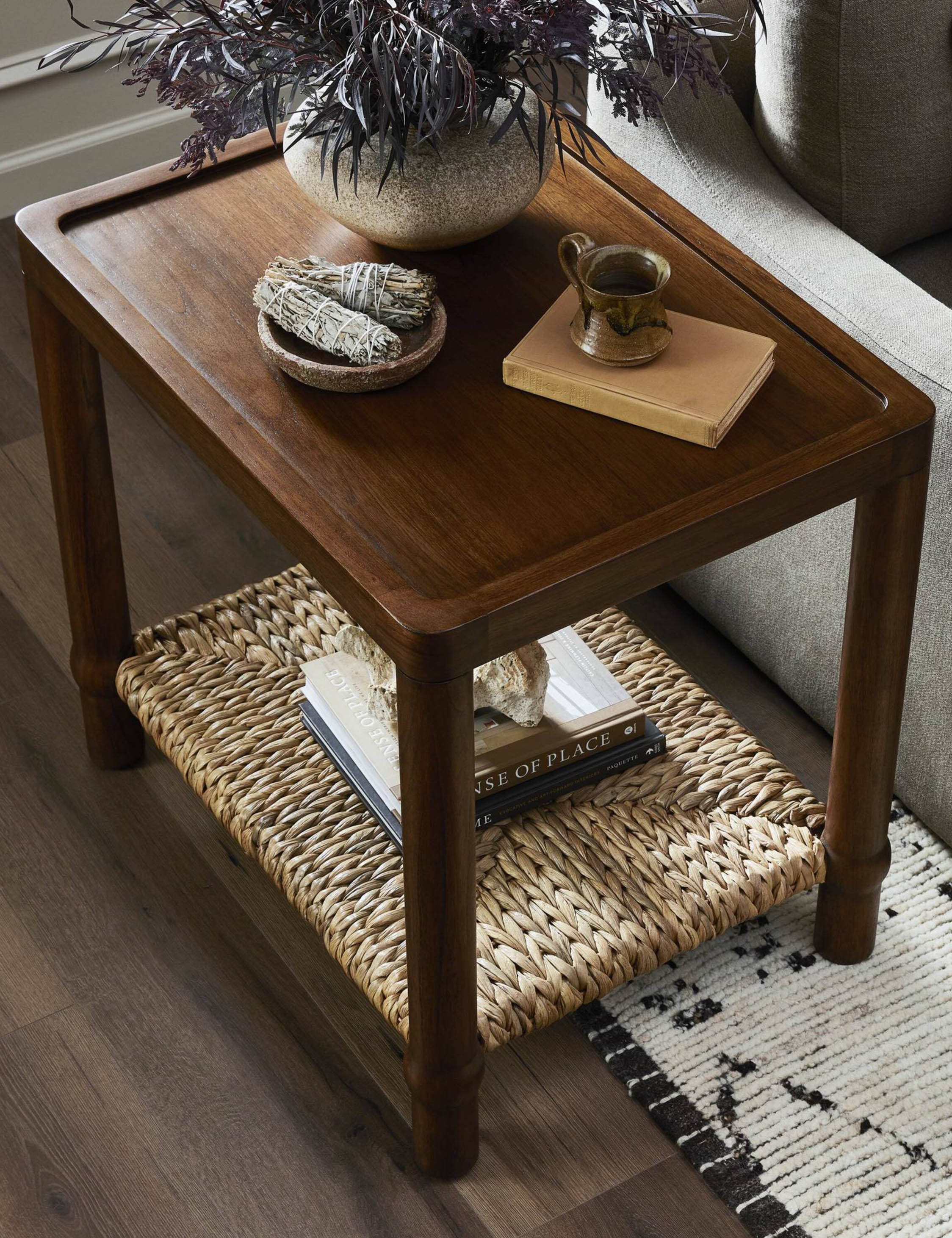 Gabriella Side Table by Amber Lewis x Four Hands - Modern Wooden End Table for Living Room, Bedroom & Office - Stylish Home Decor Accent Table