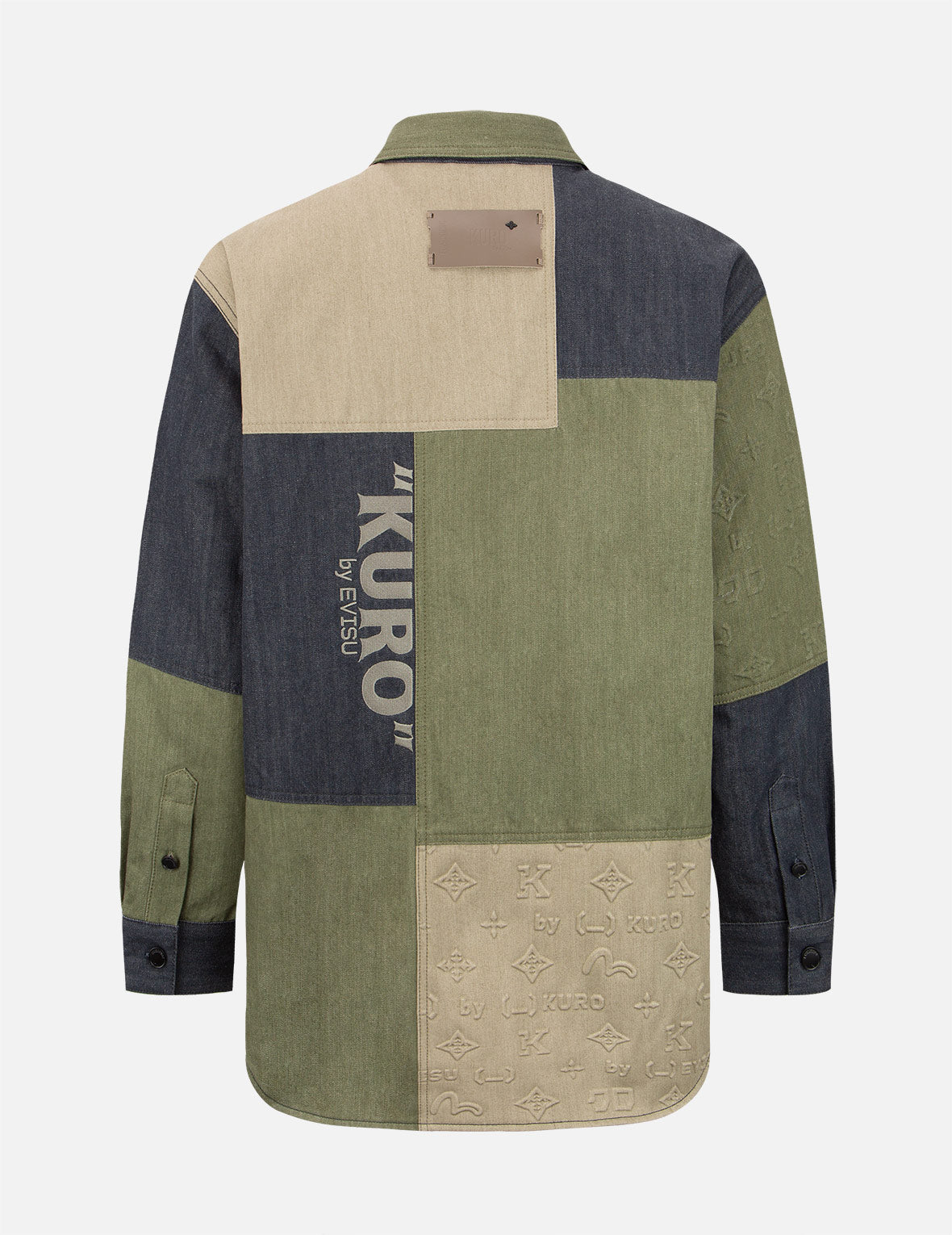 Stylish Embossed Monogram Colorblock Shirt Jacket for Men & Women | Trendy Casual Outerwear for Fall & Spring | Perfect for Office, Date Night & Weekend Outings