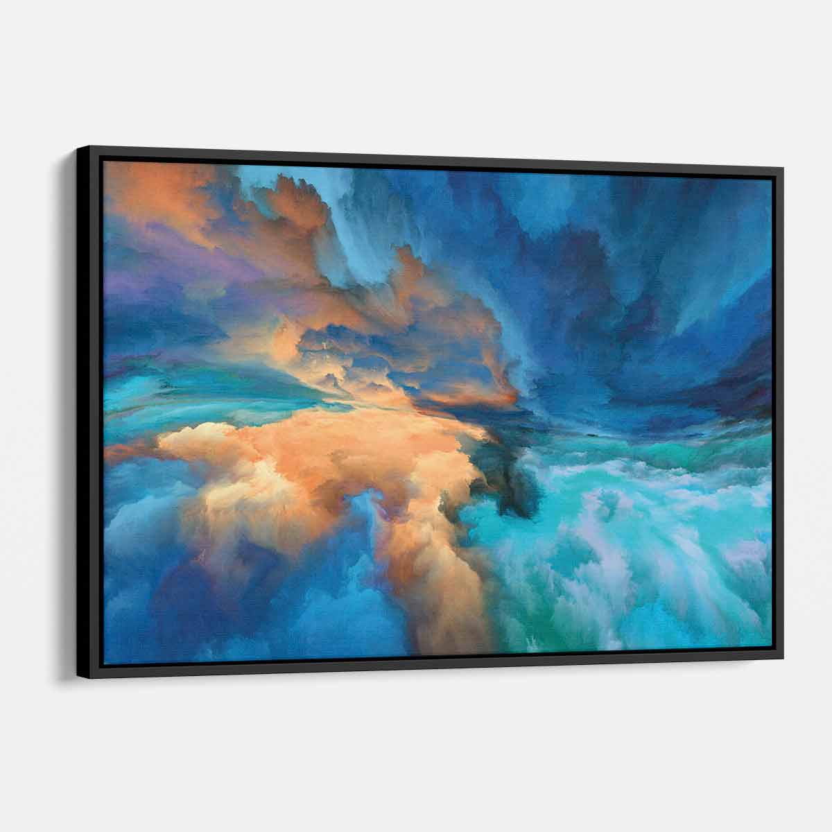 Blue Shades Wall Art Canvas Print 3398 - Modern Abstract Painting for Living Room, Bedroom & Office Decor
