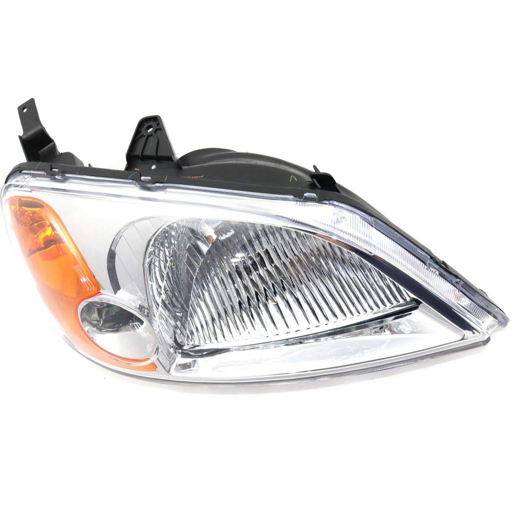 2001-2003 Honda Civic Passenger Side Headlight Assembly - CAPA Certified Replacement for HO2503116 & 33101S5AA01 - Perfect for Night Driving & Auto Restoration Projects