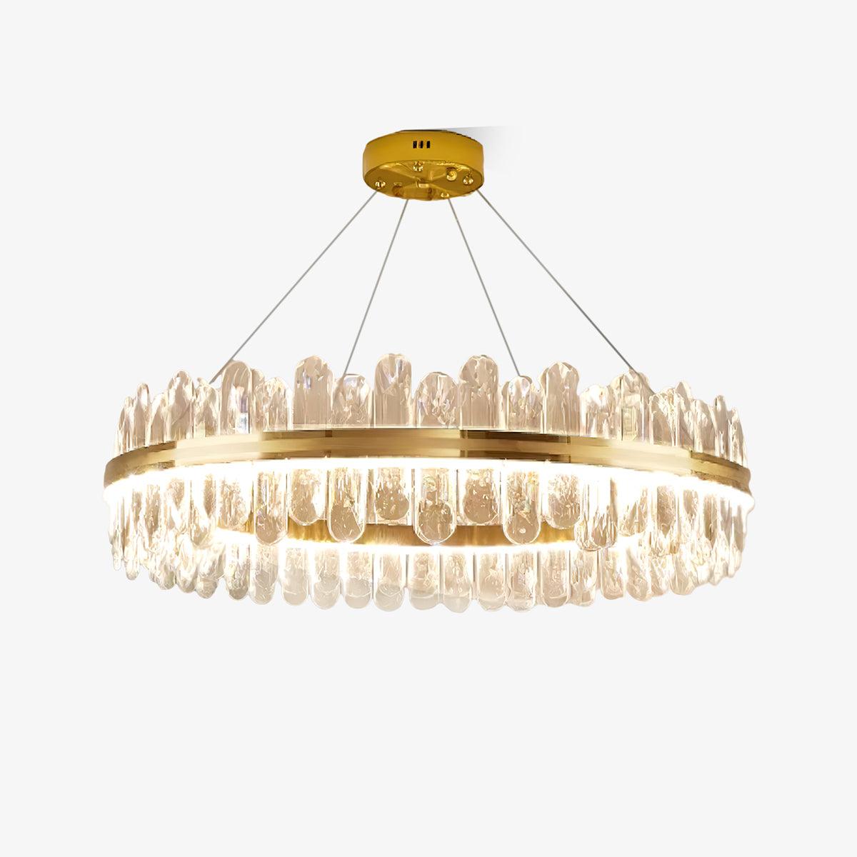 Enos Crystal Chandelier - Elegant Modern Ceiling Light Fixture for Dining Room, Bedroom & Living Room Decor | Energy Efficient LED Lighting for Home & Office Spaces