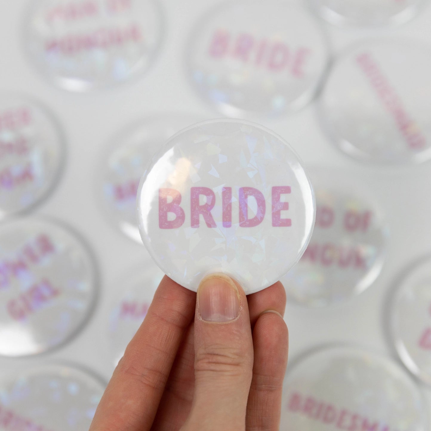 Holographic Bride Badge - Elegant Wedding Accessory for Brides, Bridesmaids & Bachelorette Parties - Perfect for Weddings, Showers & Special Occasions