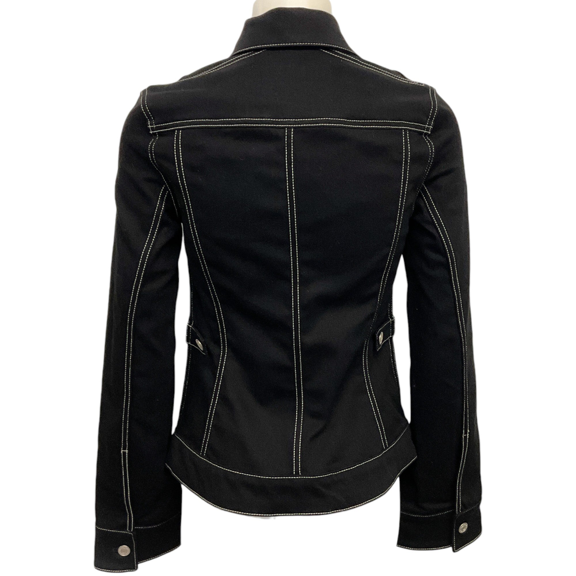 Courreges Black Denim Trucker Jacket for Women - Vintage Style Denim Jacket with Classic Fit - Perfect for Casual Outfits, Streetwear & Night Out Looks