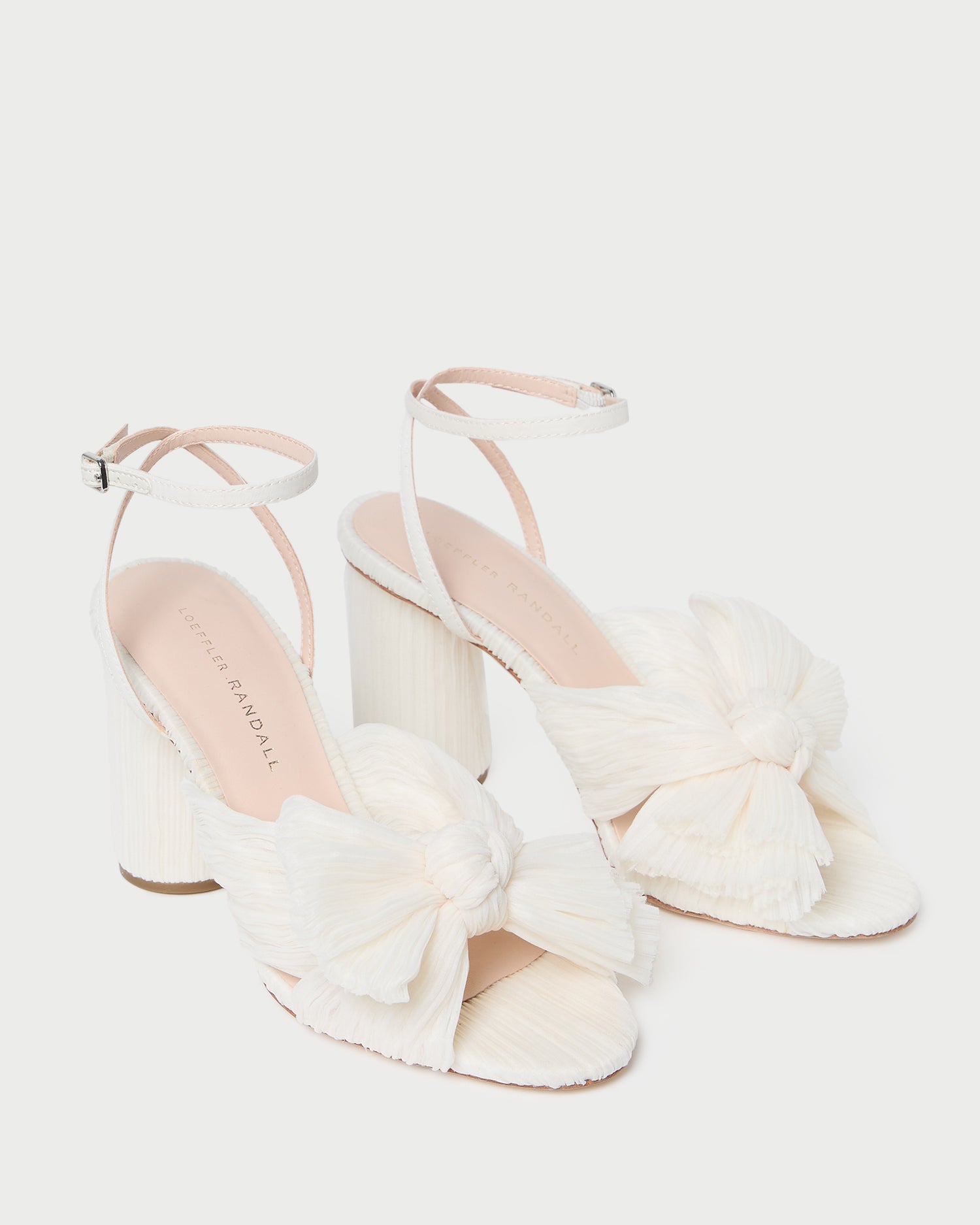 Camellia Pearl Pleated Bow Heel - Elegant Women's Dress Shoes for Weddings, Parties & Special Occasions