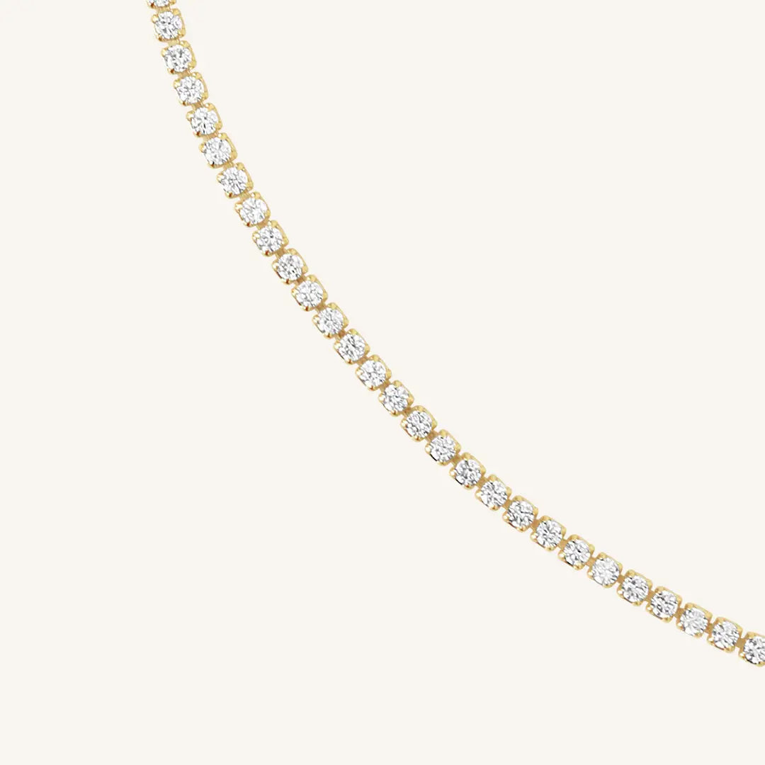 Elle Tennis Chain for Women - Elegant Gold Plated Necklace - Perfect for Sports, Casual Wear & Special Occasions