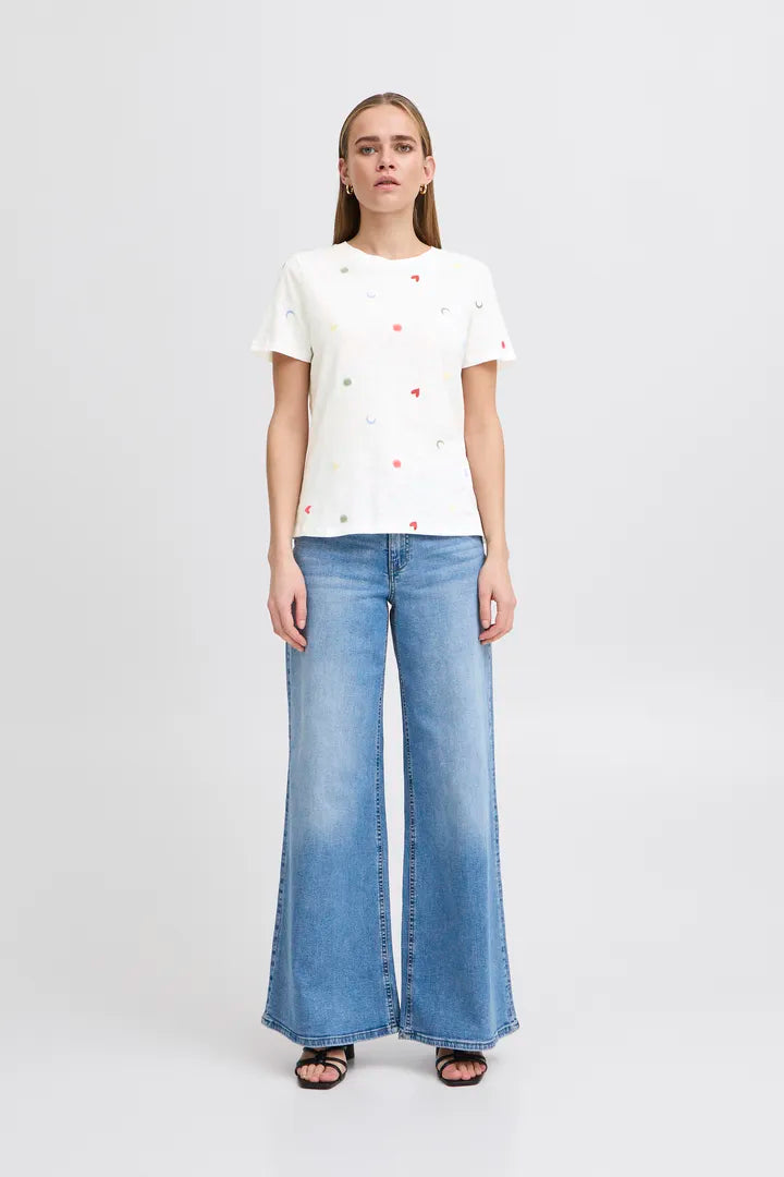Mindy T Shirt - Cloud Dancer Graphic Tee for Women | Soft Cotton Casual Shirt | Perfect for Everyday Wear, Music Festivals & Street Style