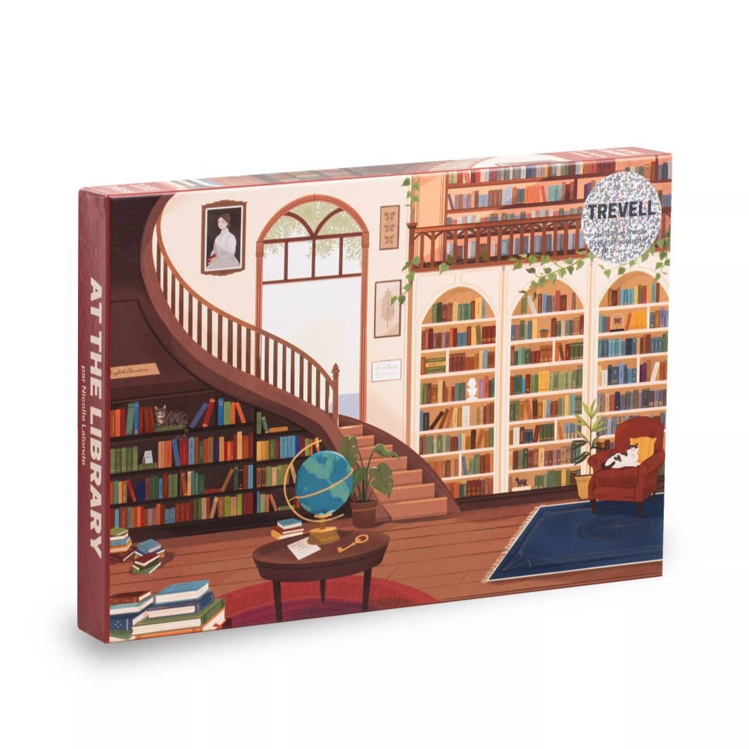 1,500 Piece Jigsaw Puzzle - At the Library Scene - Challenging Adult Puzzle for Relaxation & Family Game Night