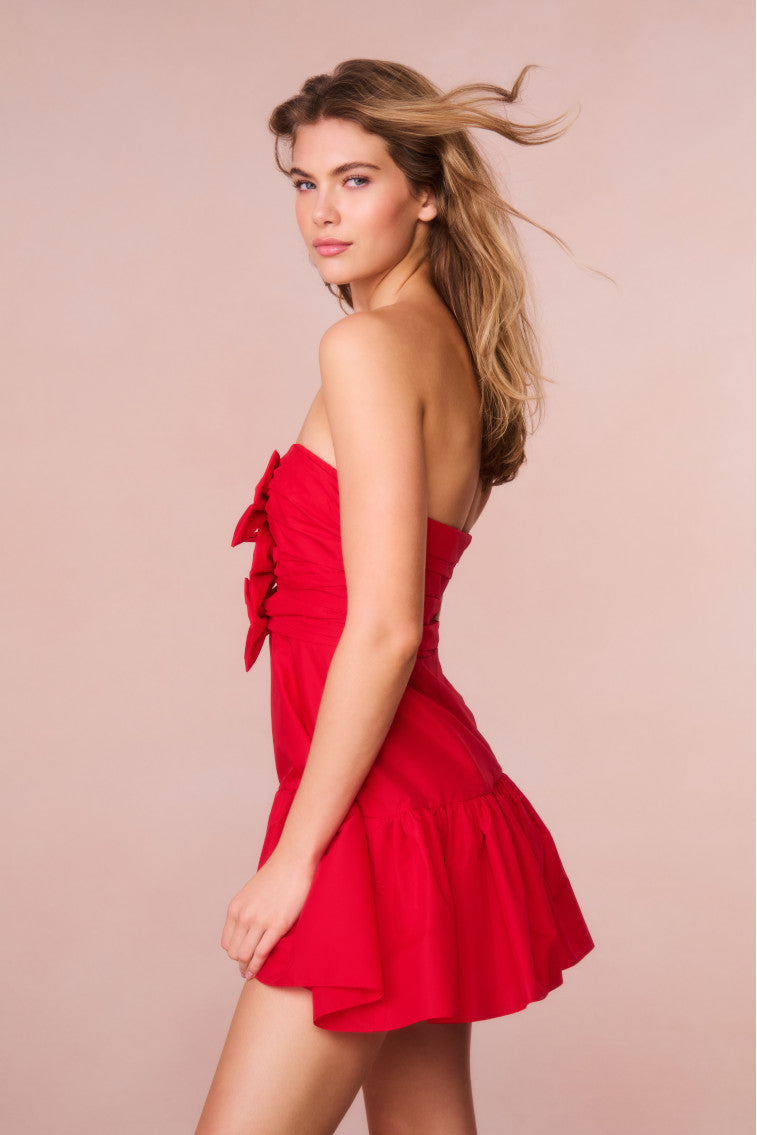 Woodlow Bow Mini Dress - Elegant Floral Print Summer Dress for Women, Perfect for Parties, Dates & Casual Outings