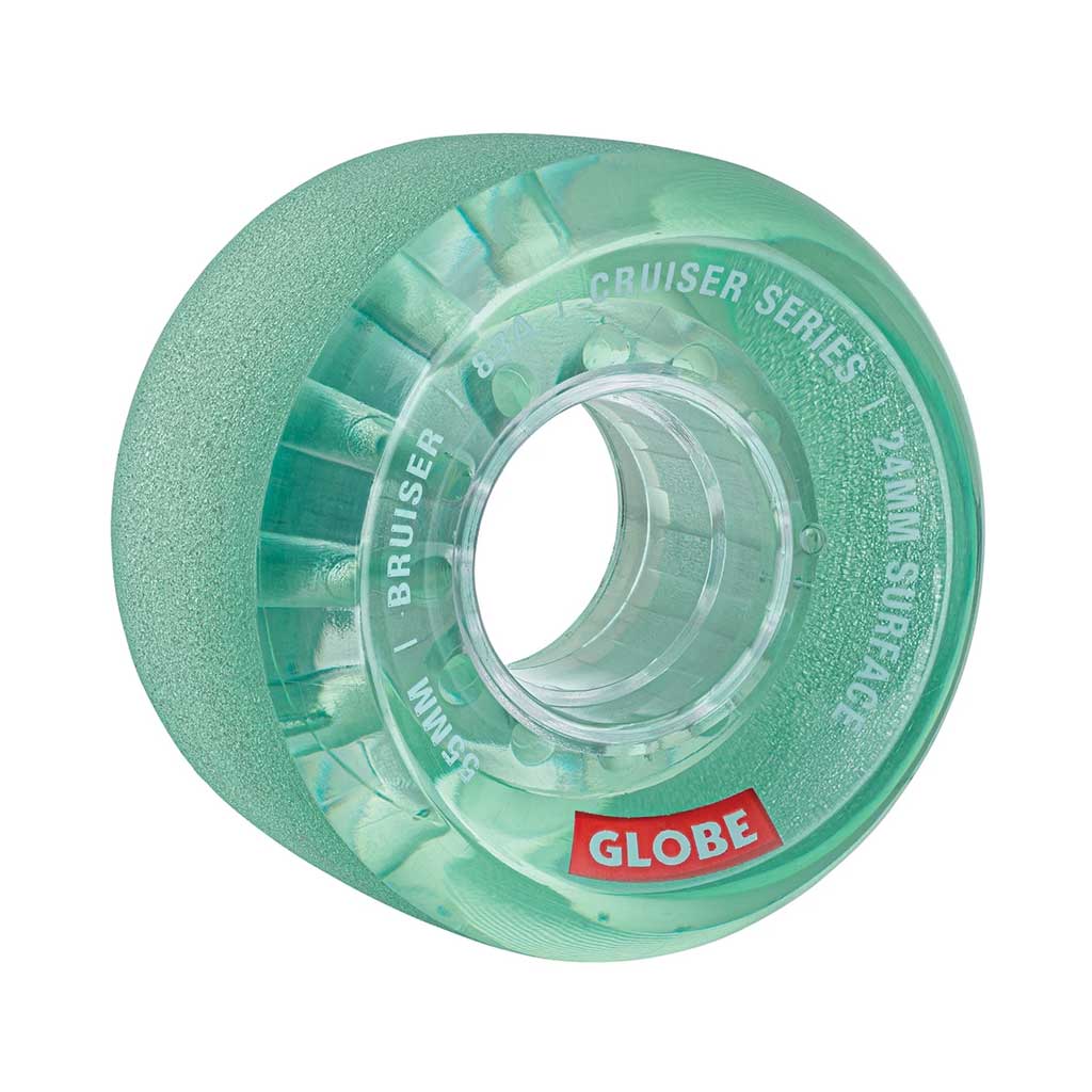 Globe Skate Bruiser 55mm Clear Aqua Wheels - High-Performance Skateboard Wheels for Smooth Cruising & Street Skating - Perfect for Commuting, Park Rides & Urban Adventures