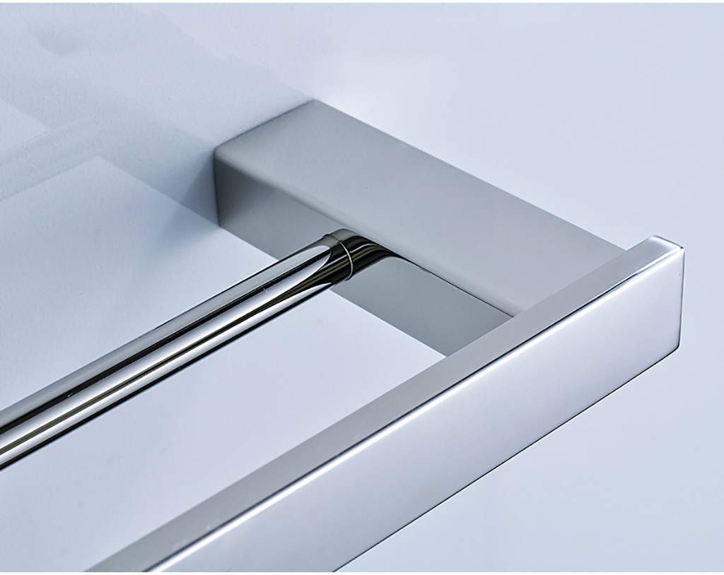 Stainless Steel Double Towel Rack - 50Cm Bathroom Organizer for Towels & Robes | Space-Saving Wall Mounted Storage for Small Bathrooms & Showers