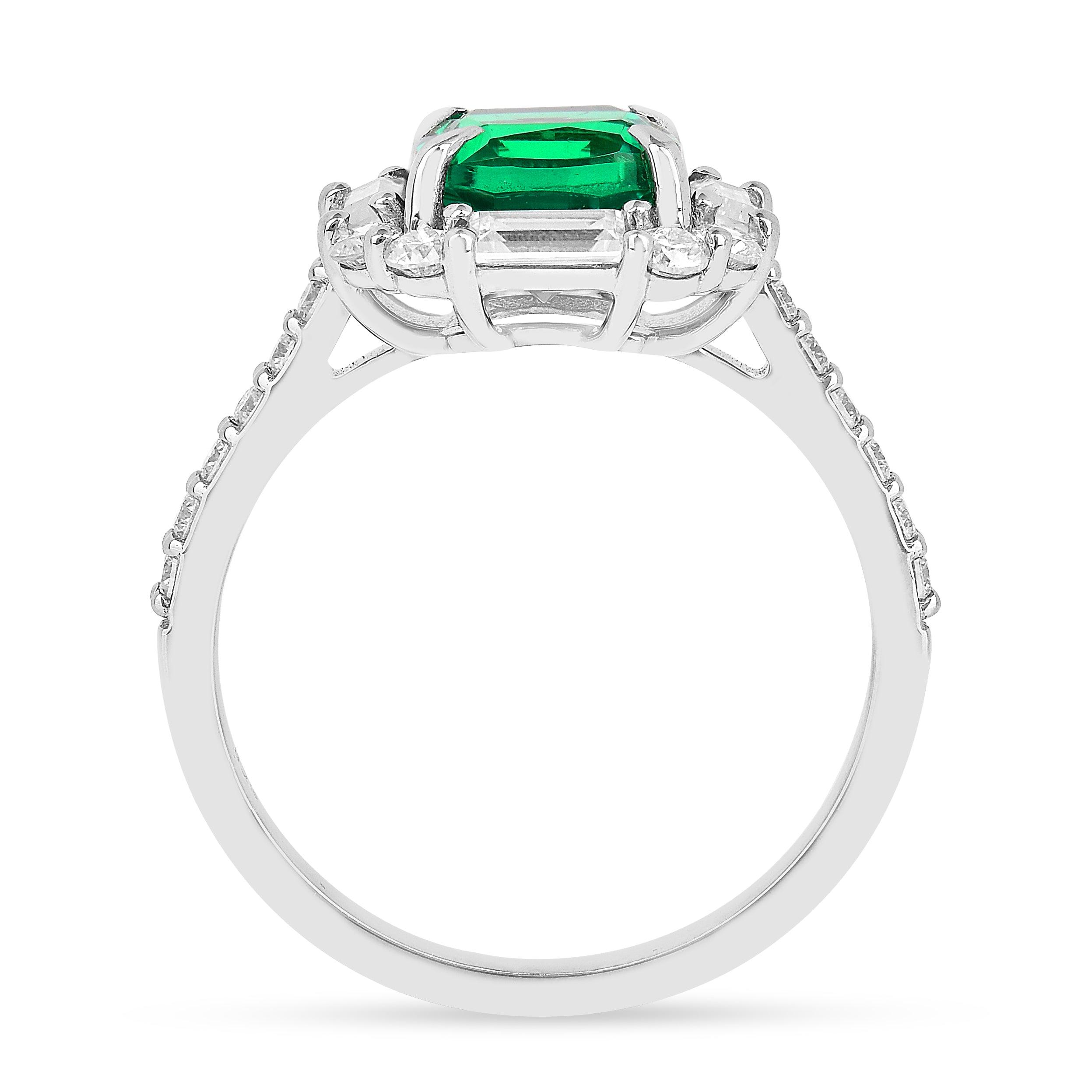 Exquisite Colombian Emerald Cushion Halo Ring - 14K Gold Engagement Jewelry for Women - Perfect for Weddings, Anniversaries & Special Occasions