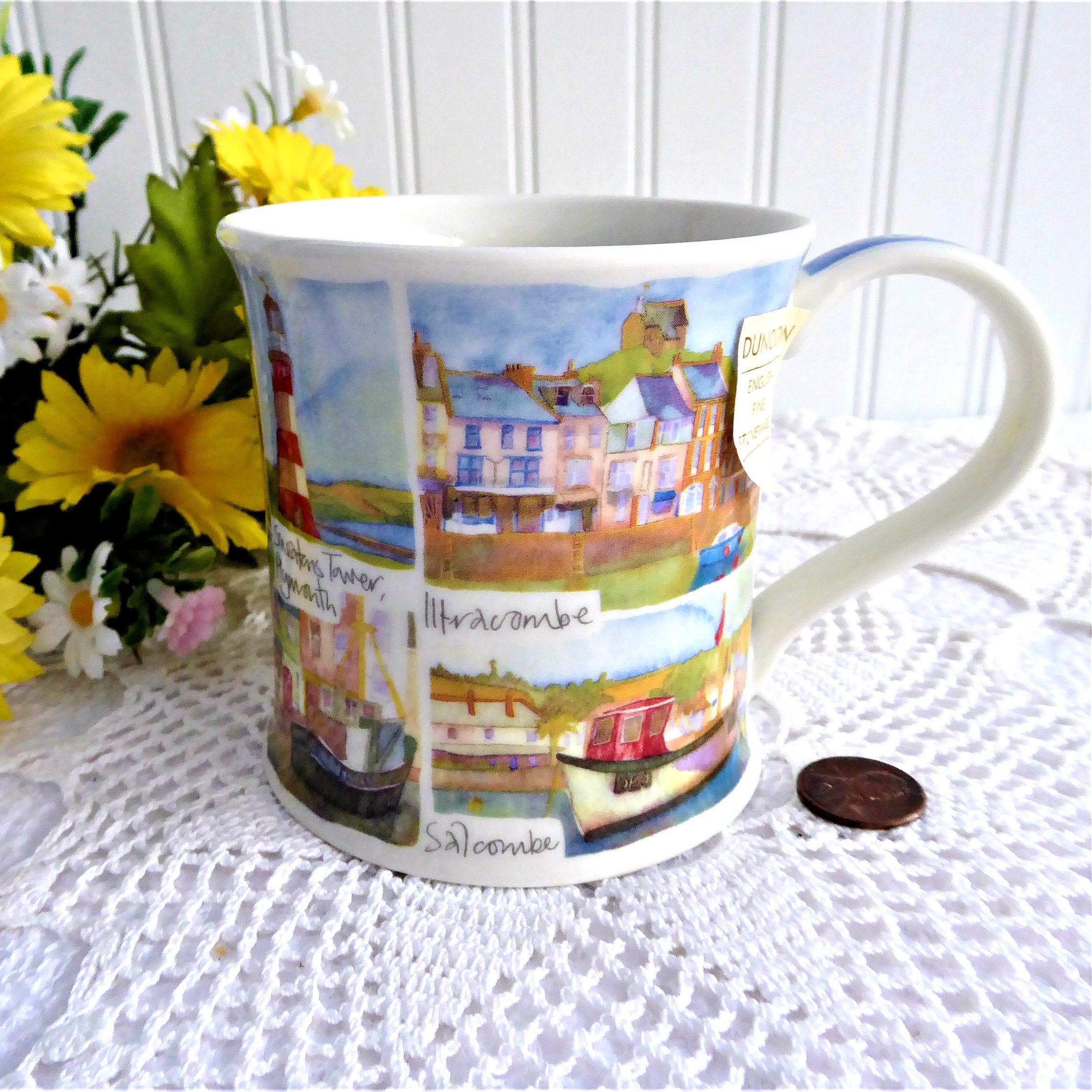 Dunoon Devon Emma Ball Mug - English Coastal Villages Ceramic Tea Cup | Perfect for Tea Lovers & Coastal Decor | Ideal for Home, Office & Gift Giving