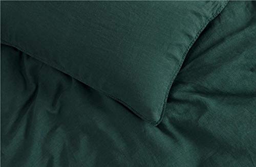 Emerald Green 100% Cotton Duvet Cover King Size - Bohemian Style Button Closure Bedding Set for Twin, Full, Double & Toddler Beds - Soft & Breathable Home Decor for Bedroom, Guest Room & Dorm