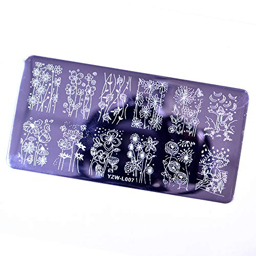 Rose Flower Nail Art Stamp Plate Set - Professional Manicure Stamping Kit with Mandala, Butterfly & Snowflake Designs - Includes Stamper & Scraper Tools for Christmas & Holiday Nail Art Designs - Perfect for DIY Home Manicures & Salon Nail Art