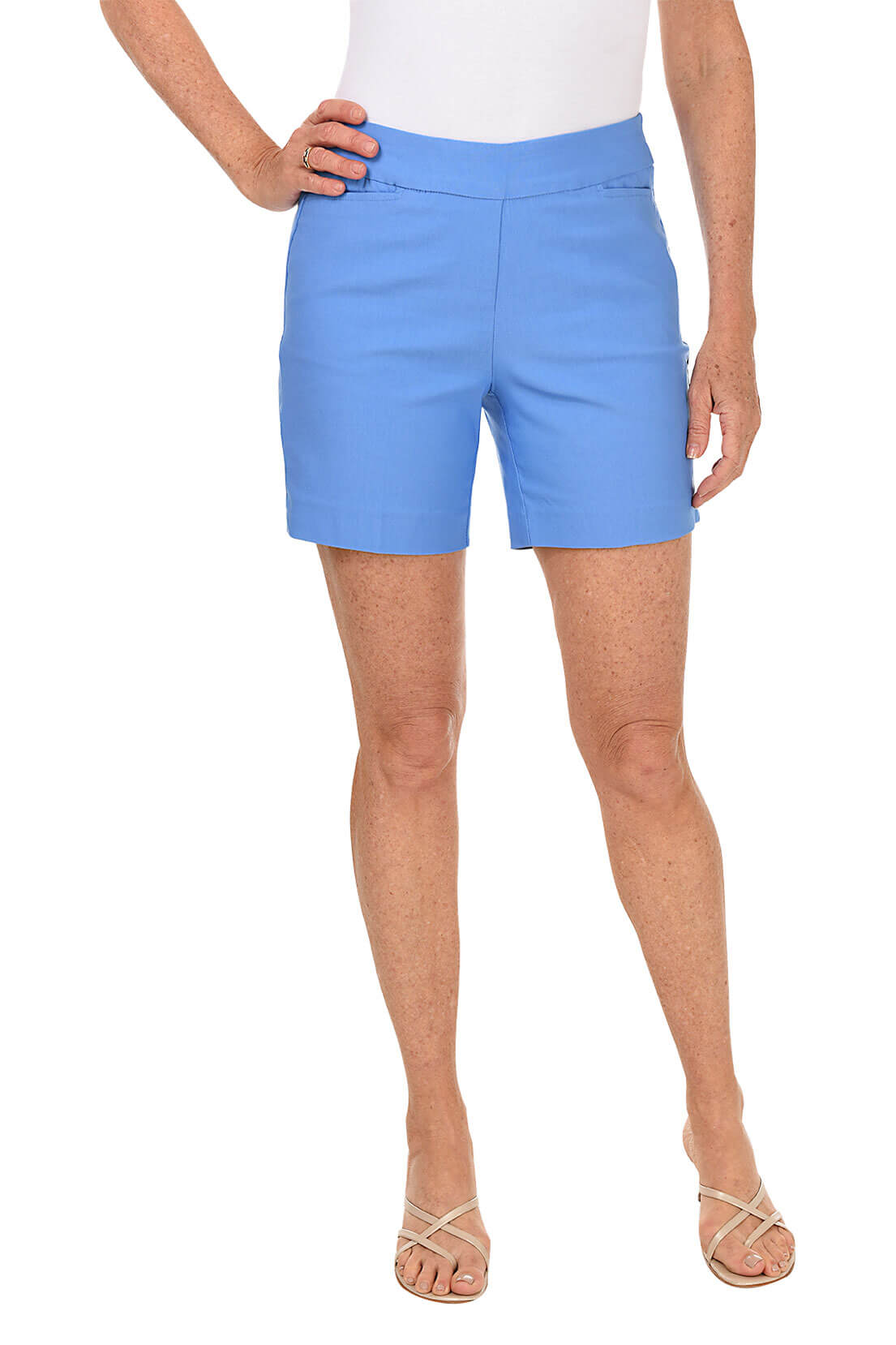 Women's Stretchy Pull-On Shorts - Comfortable Elastic Waist Casual Shorts for Lounge, Yoga & Summer Outings