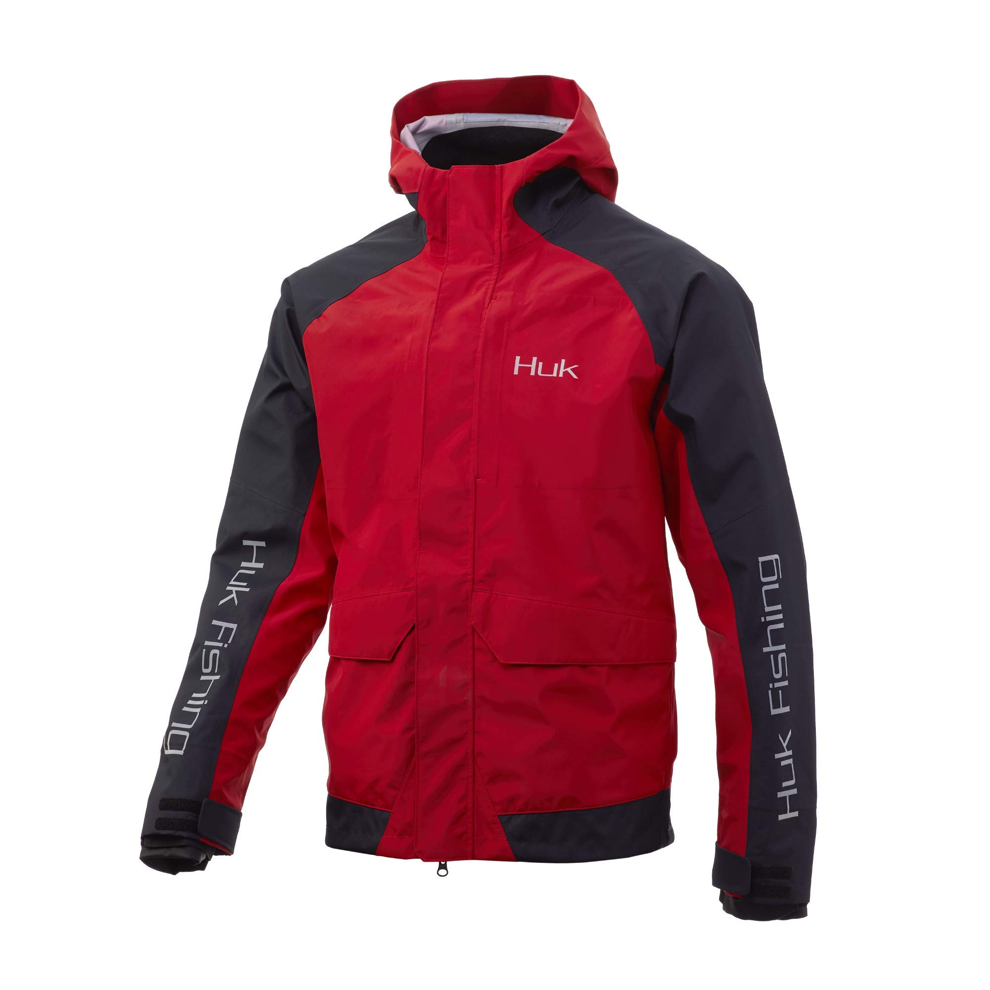 HUK Men's Tournament Windproof & Waterproof Rain Jacket - Lightweight Fishing & Outdoor Jacket for Hiking, Camping & Bad Weather Protection