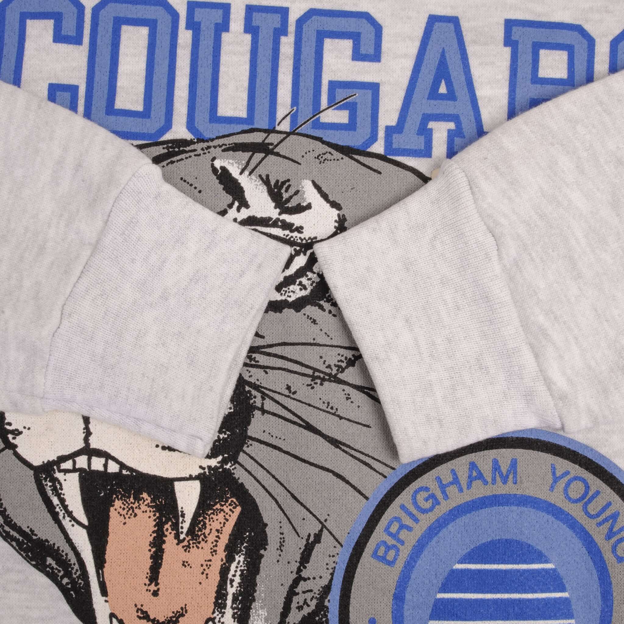 Vintage BYU Brigham Young University Cougars 1990s Sweatshirt XL - Made in USA Deadstock - Perfect for College Fans & Retro Fashion Lovers