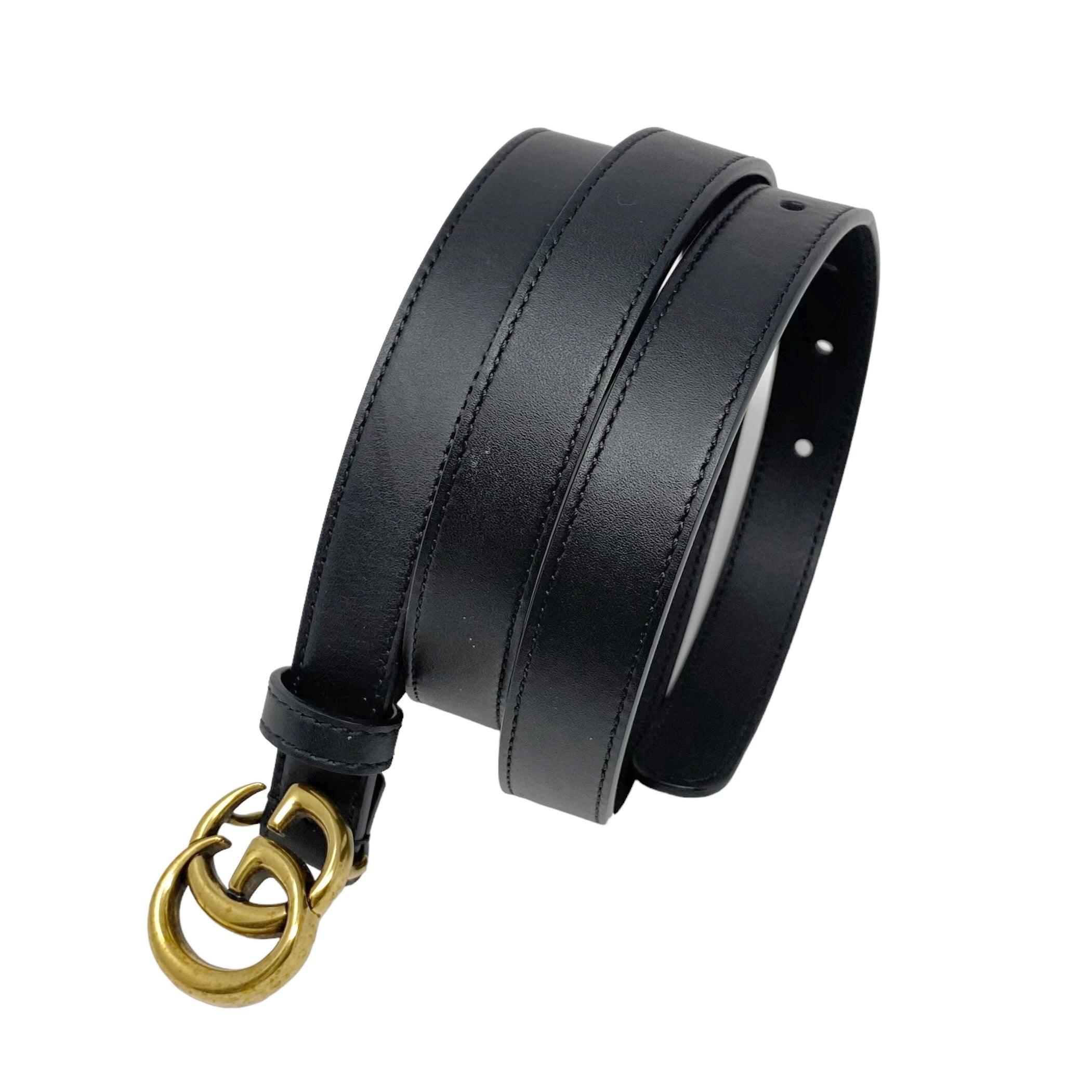 Gucci Black GG Marmont Thin Belt 0.8
