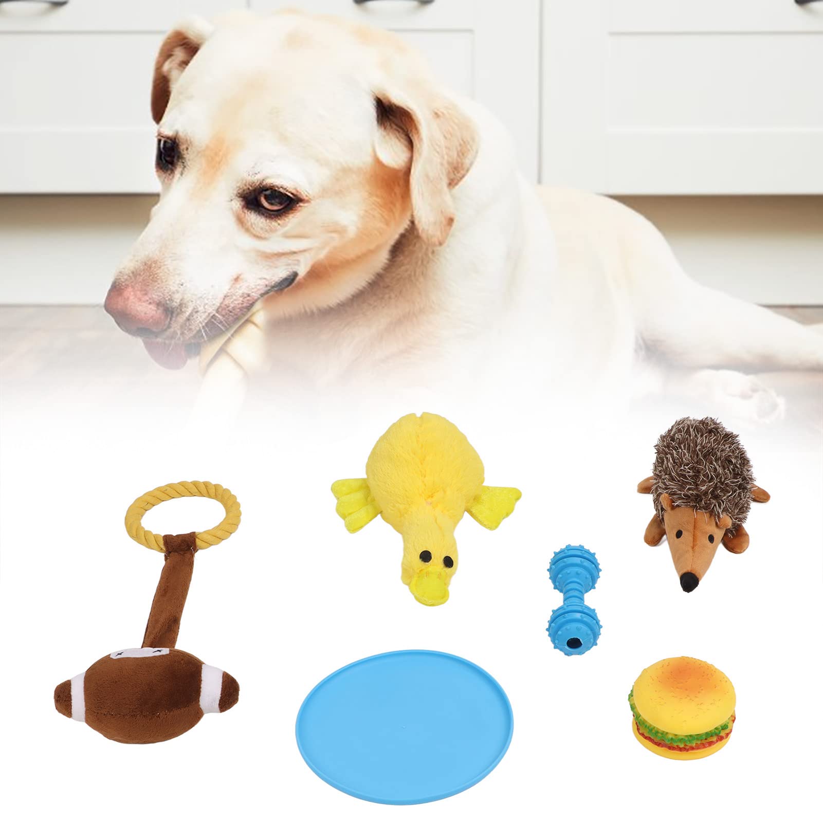 Vakitar 6-Piece Cute Dog Chew Toys Set - Squeaky Interactive Pet Toys for Puppies & Small Dogs - Durable Chewing Supplies for Teething, Boredom Relief & Playtime Fun