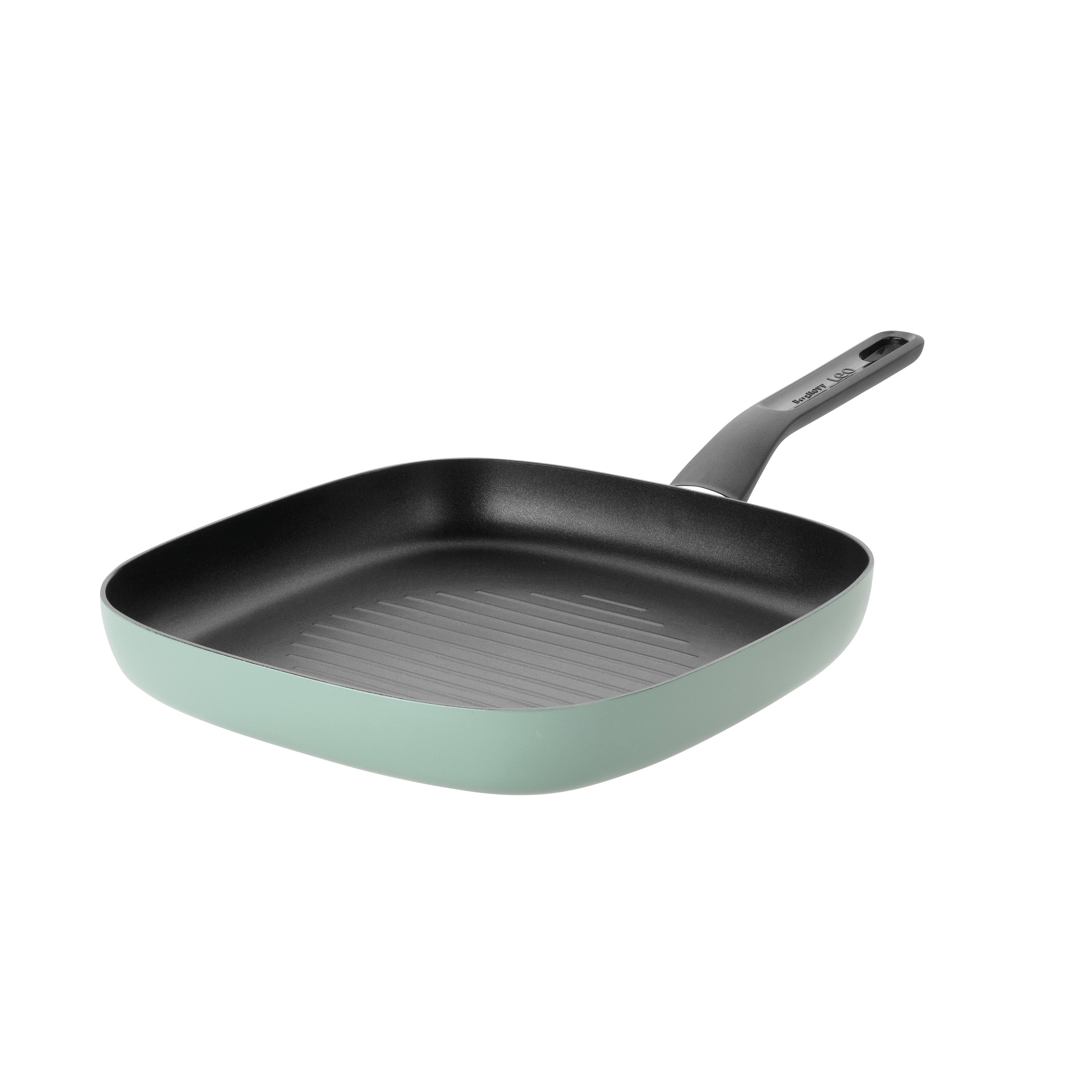 BergHOFF Sage Non-Stick Aluminum Grill Pan 10.25 Inch - Perfect for Indoor & Outdoor Grilling, BBQ, Steaks & Vegetables