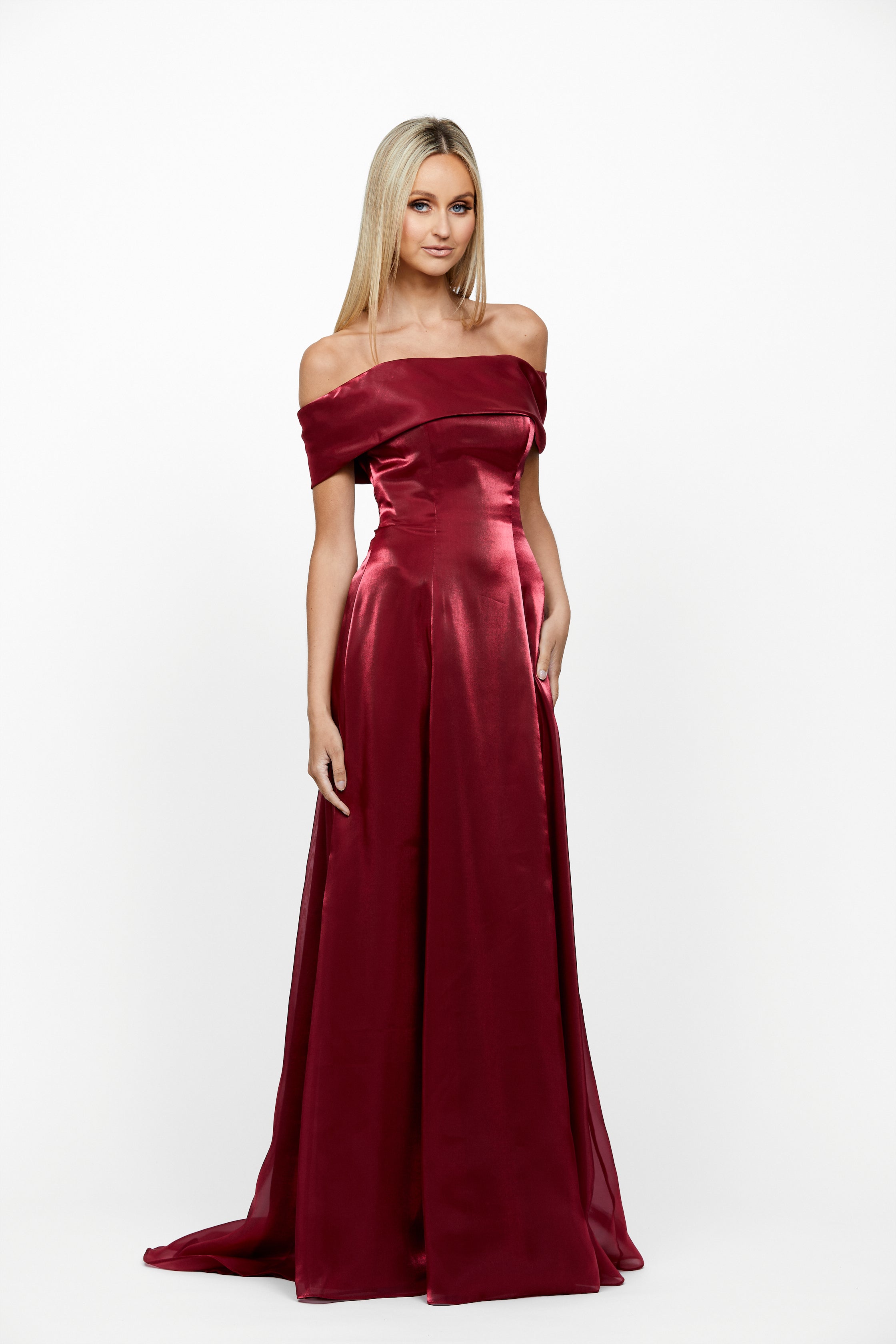 Elegant Eloisa Off Shoulder Ball Gown Dress for Prom, Wedding & Special Occasions | Flowy A-Line Formal Evening Gown with Ruffles