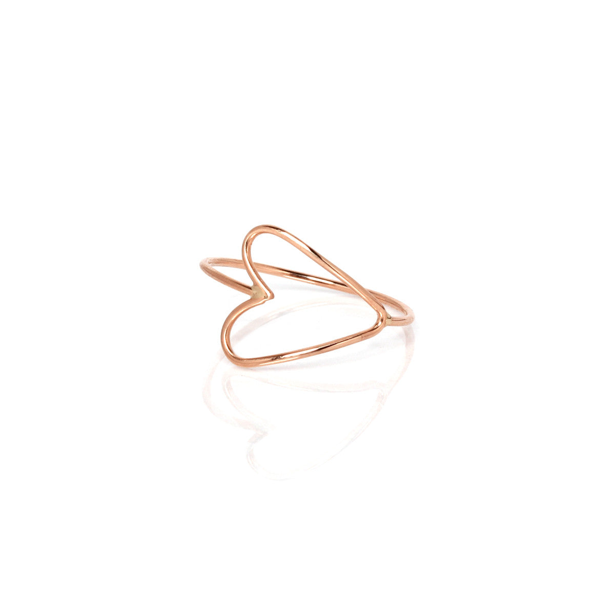 14K Gold Sideways Open Heart Ring for Women - Elegant Dainty Minimalist Jewelry Gift for Her - Perfect for Valentine's Day, Anniversary & Everyday Wear