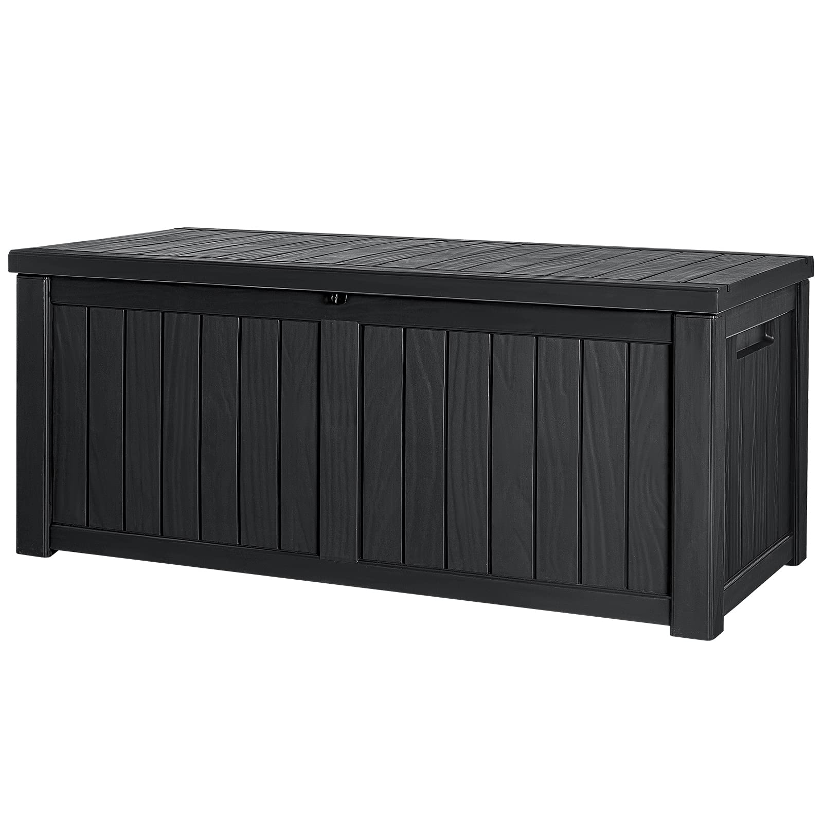 Devoko 120 Gallon Resin Deck Box - Waterproof Outdoor Storage Container with Lockable Lid for Patio Furniture Cushions, Garden Tools, Pool Accessories & More - Ideal for Backyard, Deck, and Garage Organization