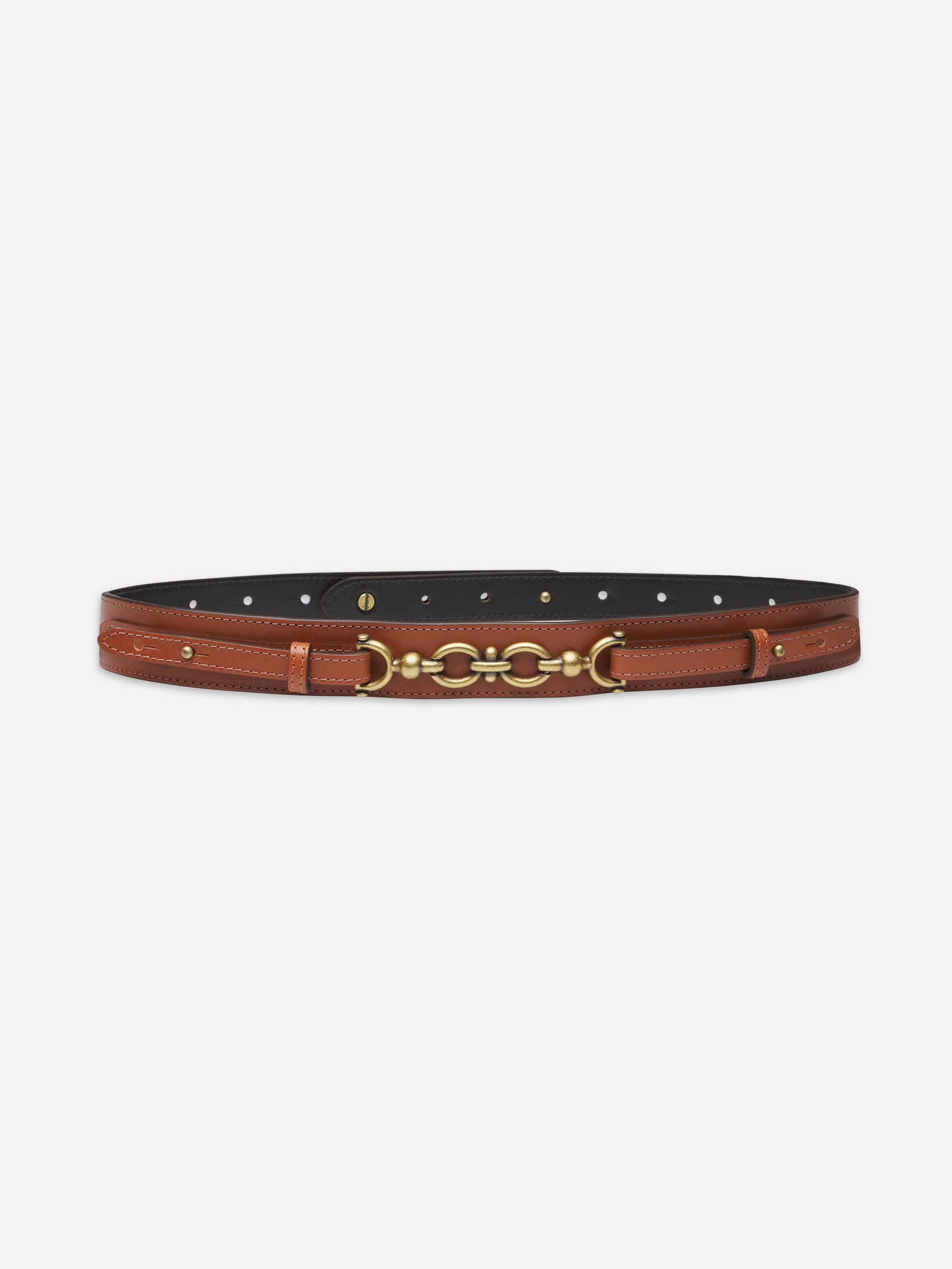 Premium Genuine Leather Equestrian Belt in Cognac - Stylish & Durable Riding Belt for Horseback Riding, Western Fashion & Outdoor Activities