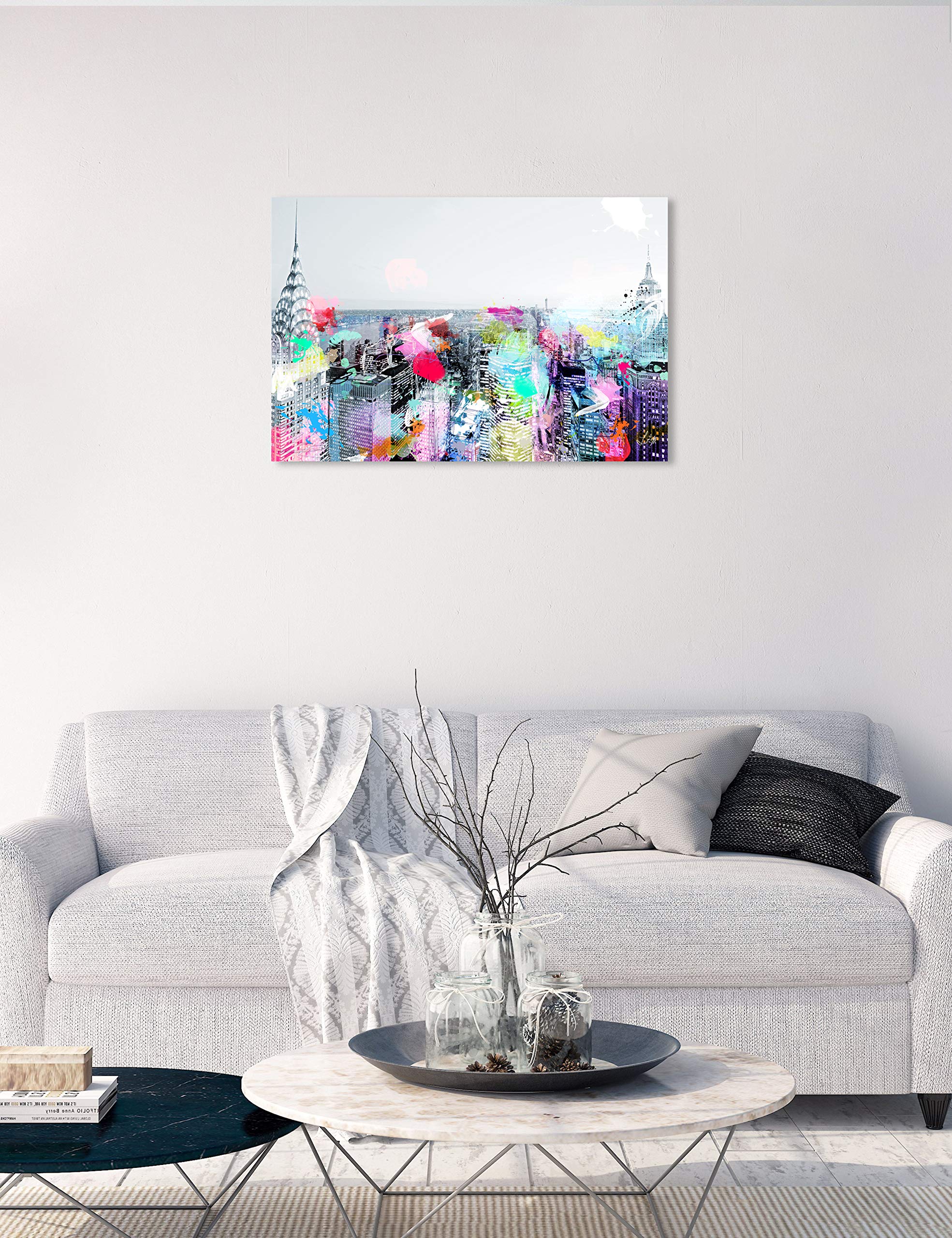 Under The City Lights - Cities and Skylines Wall Art Canvas Prints for Modern Home & Office Decor | Urban Landscape Painting for Living Room, Bedroom