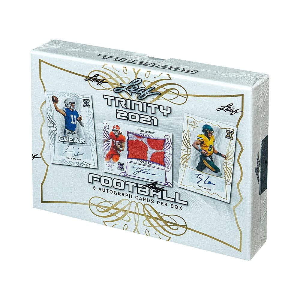 2021 Leaf Trinity Football Hobby Box - 24 Packs with Autographs & Memorabilia Cards - Perfect for Collectors, Investors & Fantasy Football Fans