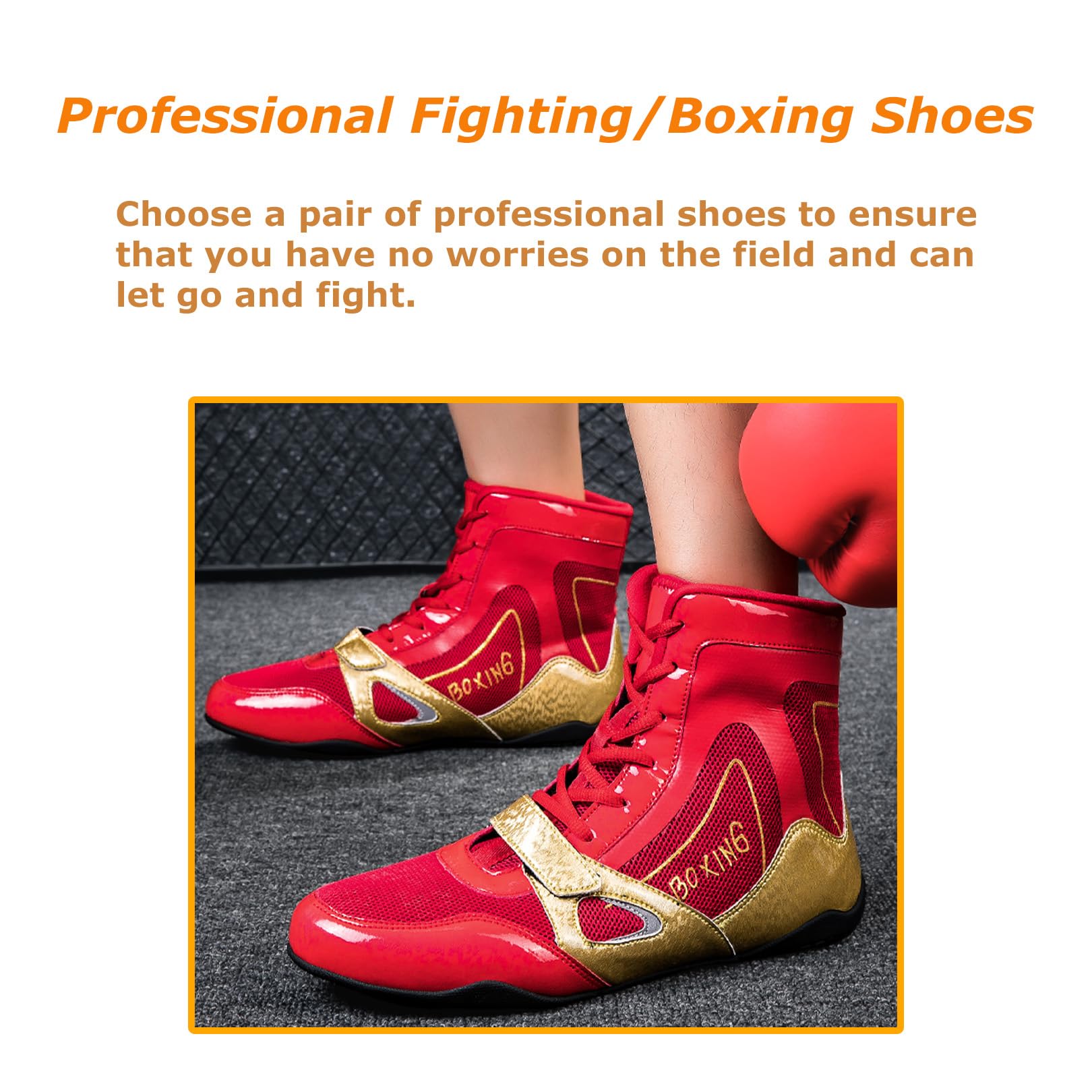 Kervaky Men's Wrestling Shoes - Professional Boxing & Weightlifting Training Sneakers - Lightweight, Breathable for Fitness & Gym Workouts - Ideal for MMA, CrossFit & Strength Training