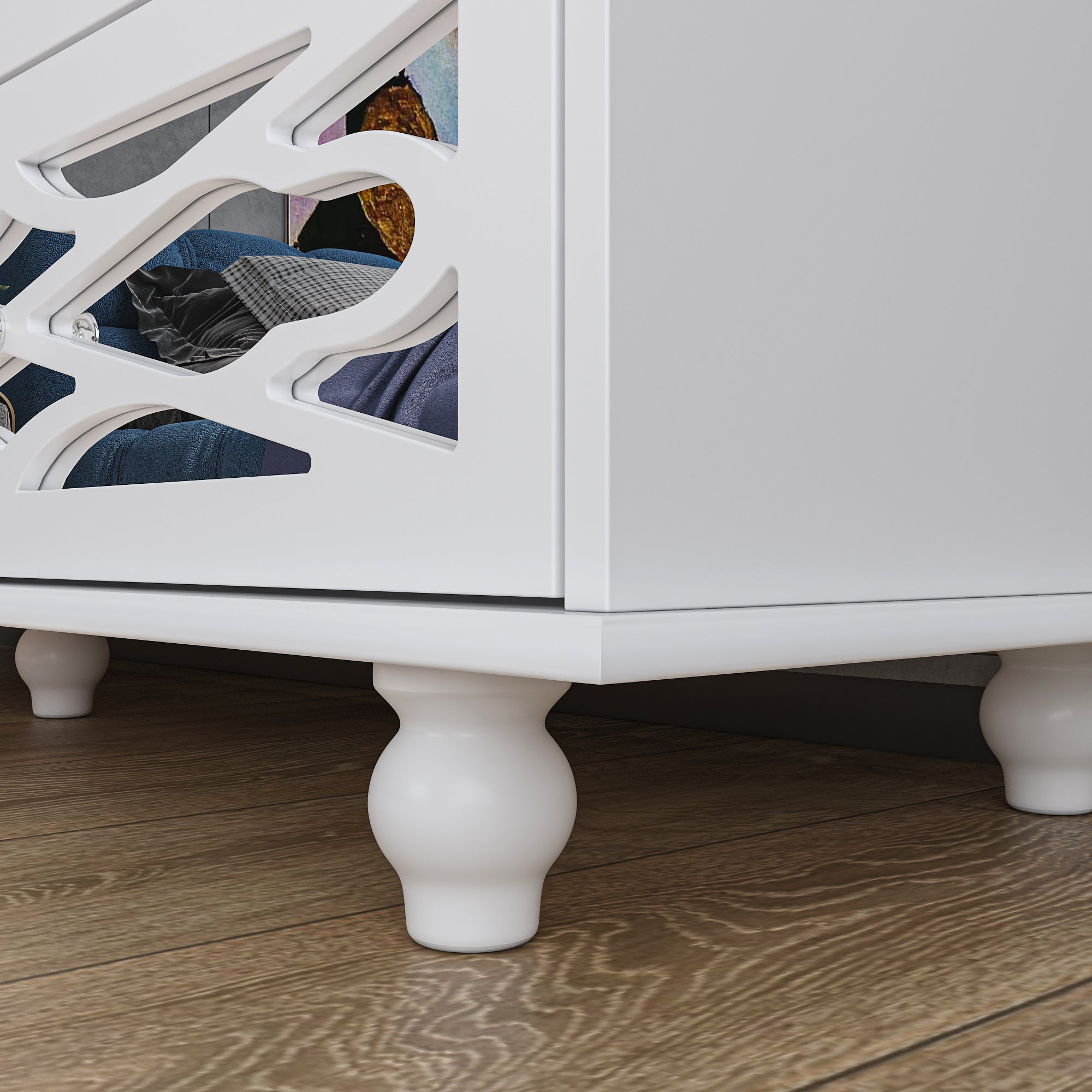 8-Drawer Mirrored Dresser - Modern Bedroom Furniture with Reflective Glass for Storage & Organization | Perfect for Bedroom, Closet, or Entryway Decor