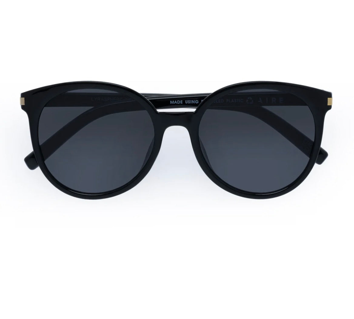 Lyrasphere Black Polarized Sunglasses for Men & Women - UV Protection, Lightweight & Stylish for Outdoor Activities, Driving, Beach & Travel