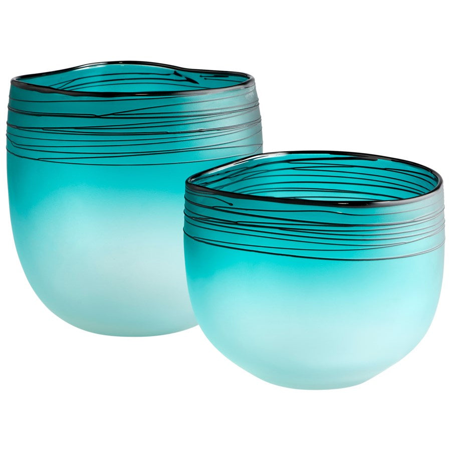 Cyan Design 10893 Kapalua Vase - Handcrafted Blue and White Ceramic Vase, Small Home Decor for Living Room, Dining Table, or Wedding Centerpiece