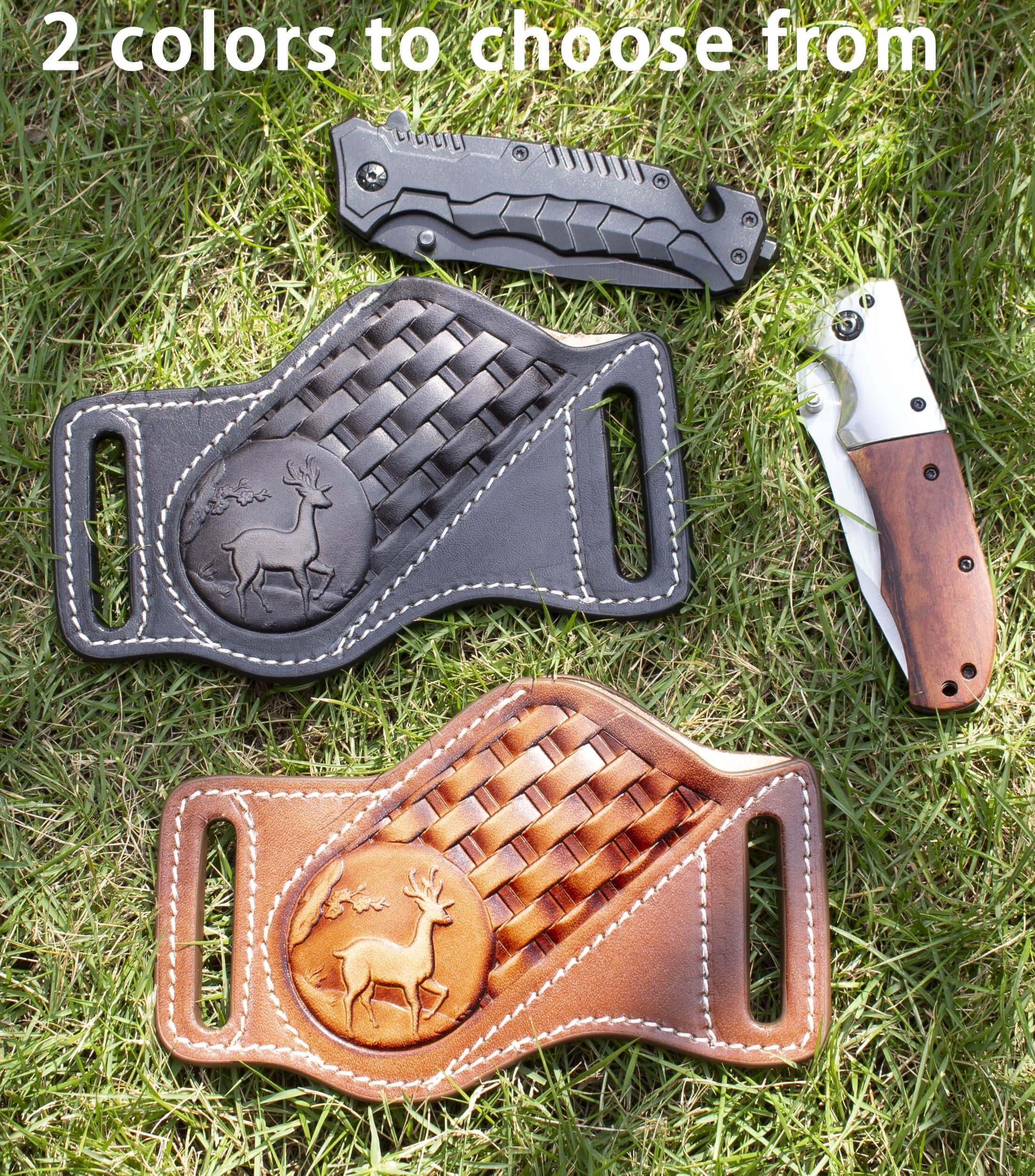 Durable Leather Knife Sheath for Belt - Fits 4