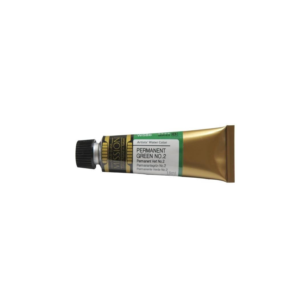 Mijello Professional Watercolor Paint - 15ml Tube, Permanent Green #2 - Vibrant & Lightfast Artist Grade for Painting, Sketching & DIY Crafts