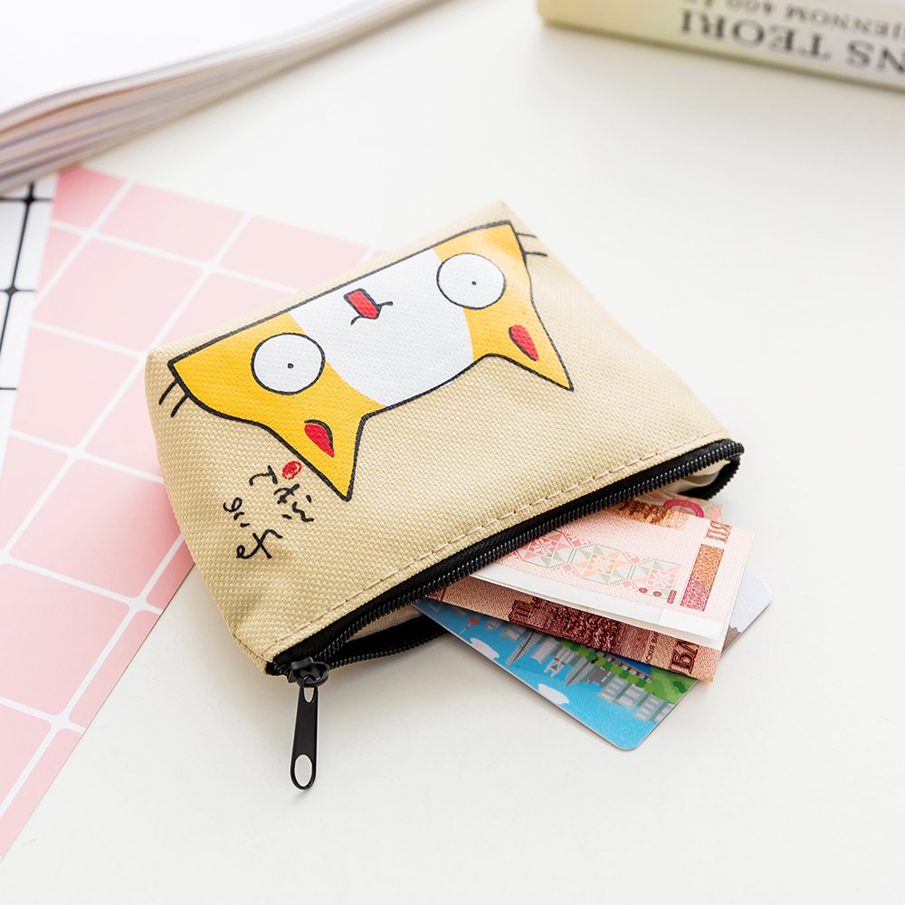 Oyachic 4-Pack Cute Cat Coin Purse Set - Vintage Canvas Zipper Wallets for Women, Mini Clutch Bag with Clasp Closure - Perfect for Christmas Gifts, Birthday Presents & Everyday Use (Change Pouch, Small Essentials Organizer)